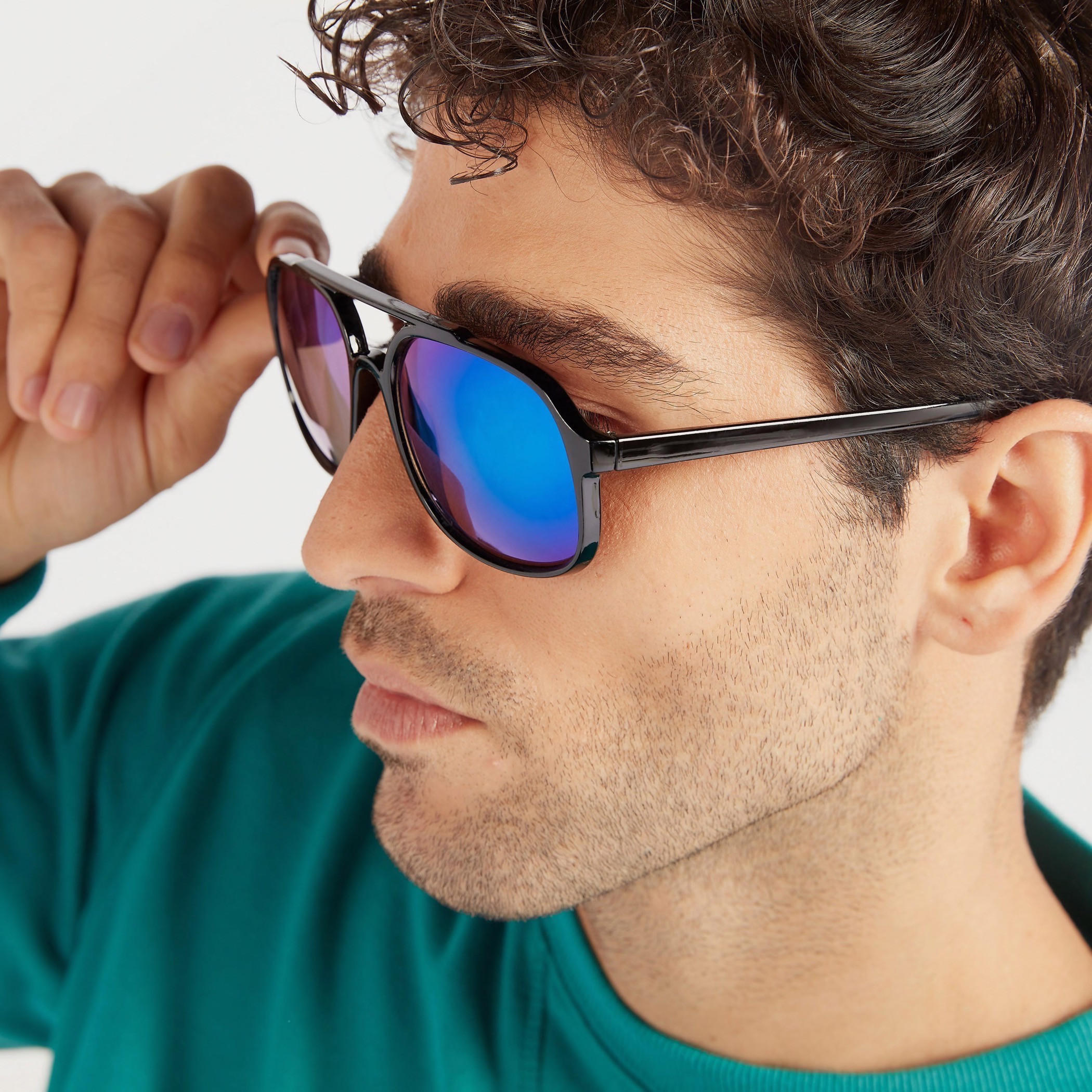 نظّارة شمسية ملونة بإطار كامل ووسادات أنف-men-sunglasses-image-2