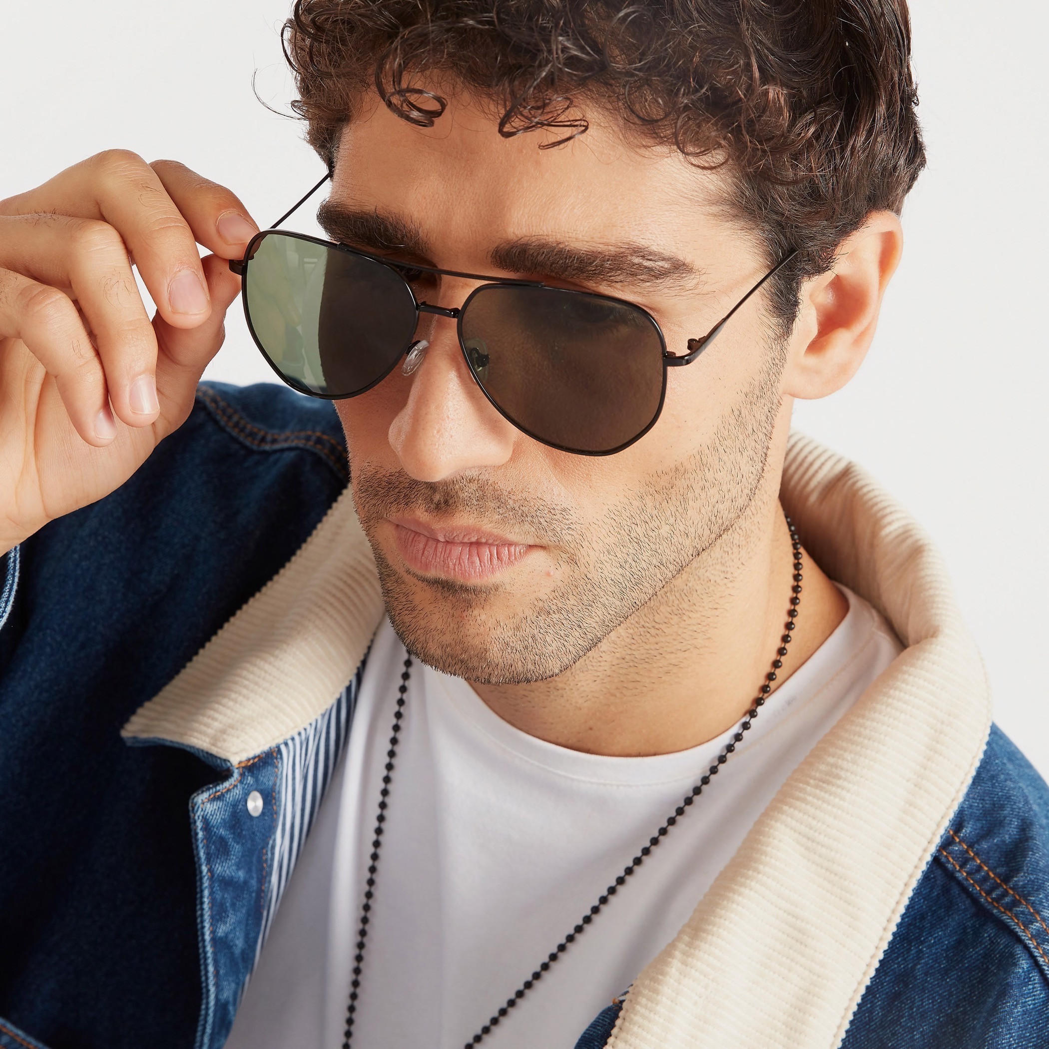 نظارة شمسية أفياتور بعدسات ملونة وإطار كامل ووسادات أنف-men-sunglasses-image-2