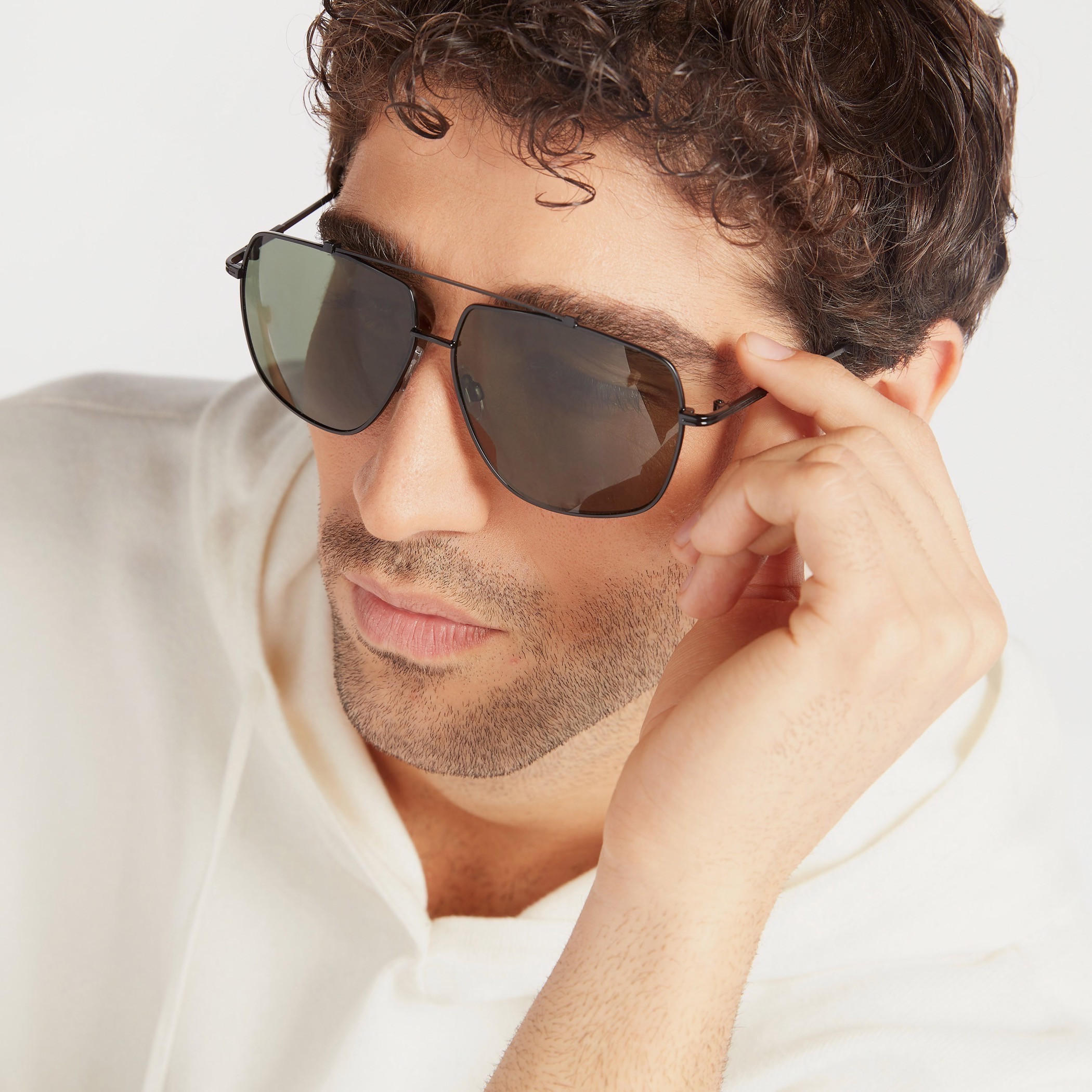 Tinted Lens Full Rim Sunglasses with Nose Pads-men-sunglasses-image-2
