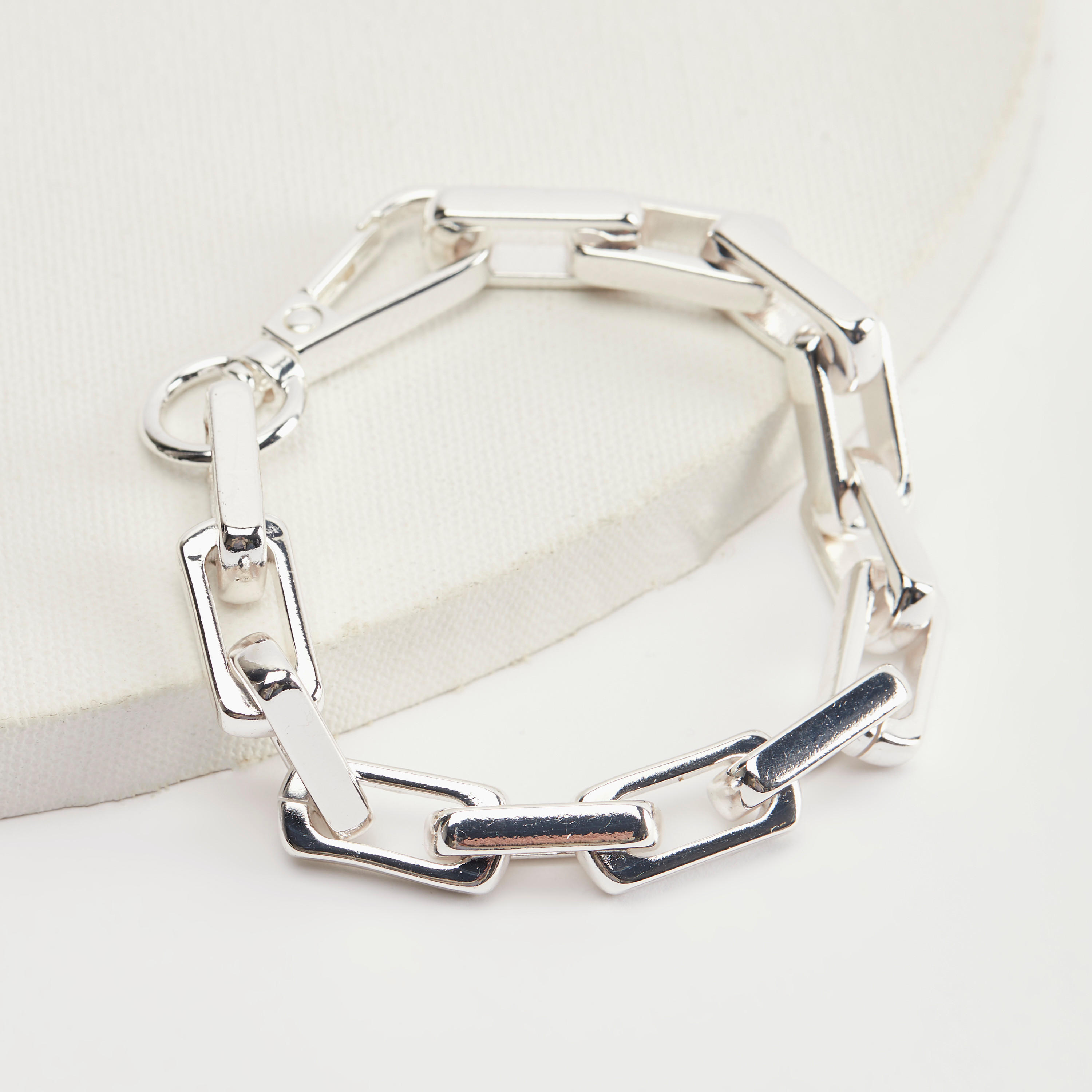 Metallic Chain Link Bracelet with Lobster Clasp Closure-men-watchesandjewellery-bracelets-image-4