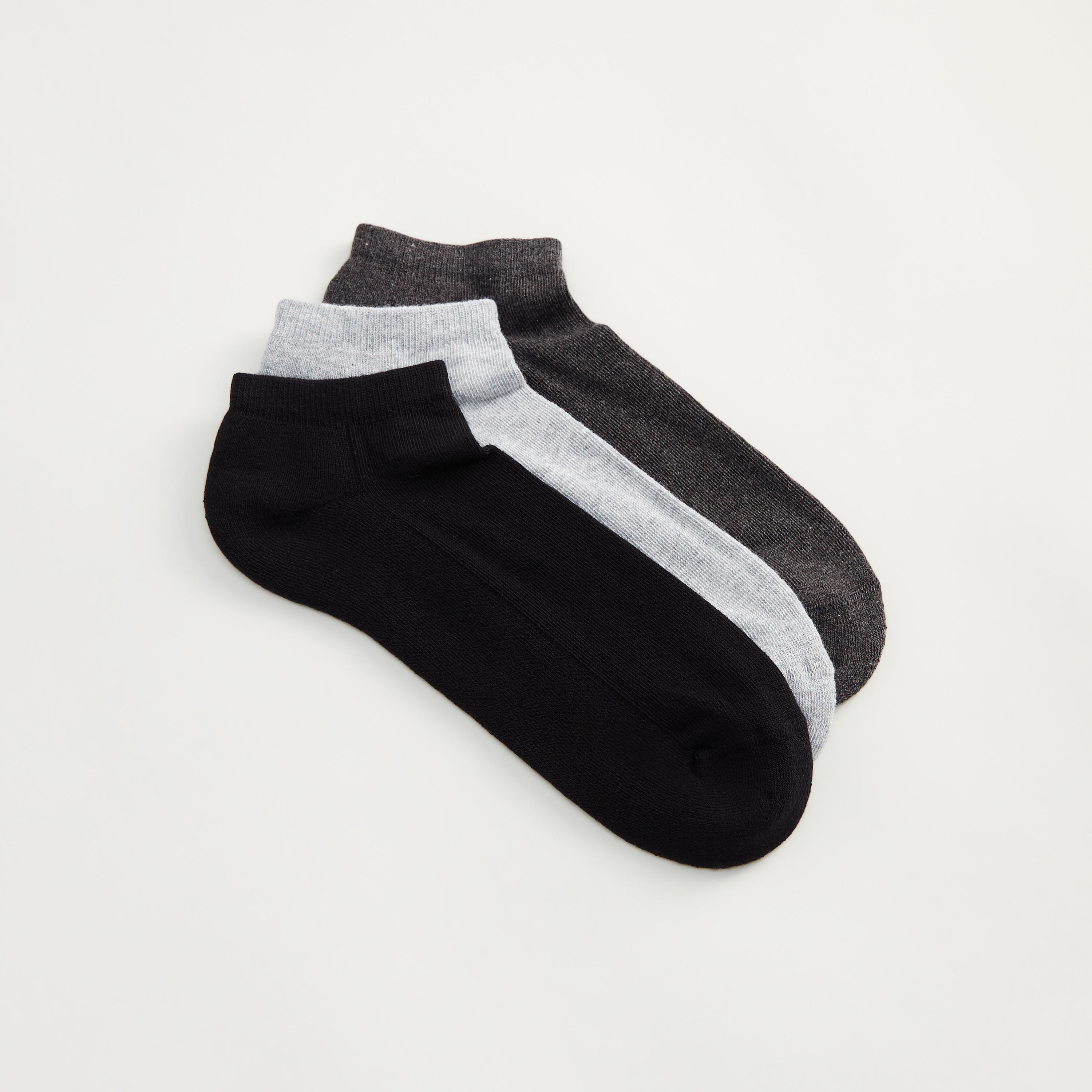 Set of 3 - Solid Ankle Length Socks-men-socks-image-2