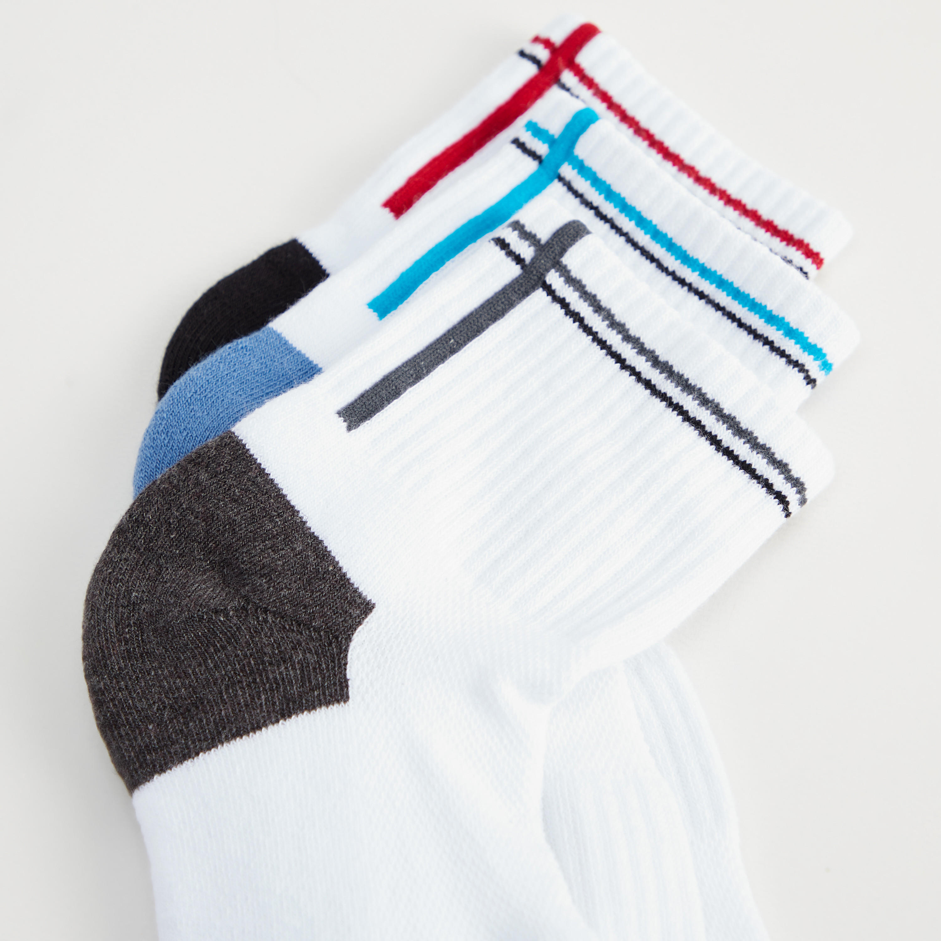 جوارب مضلّعة بطول الكاحل وكعب قوالب ملوّنة - طقم من 3-men-socks-image-3