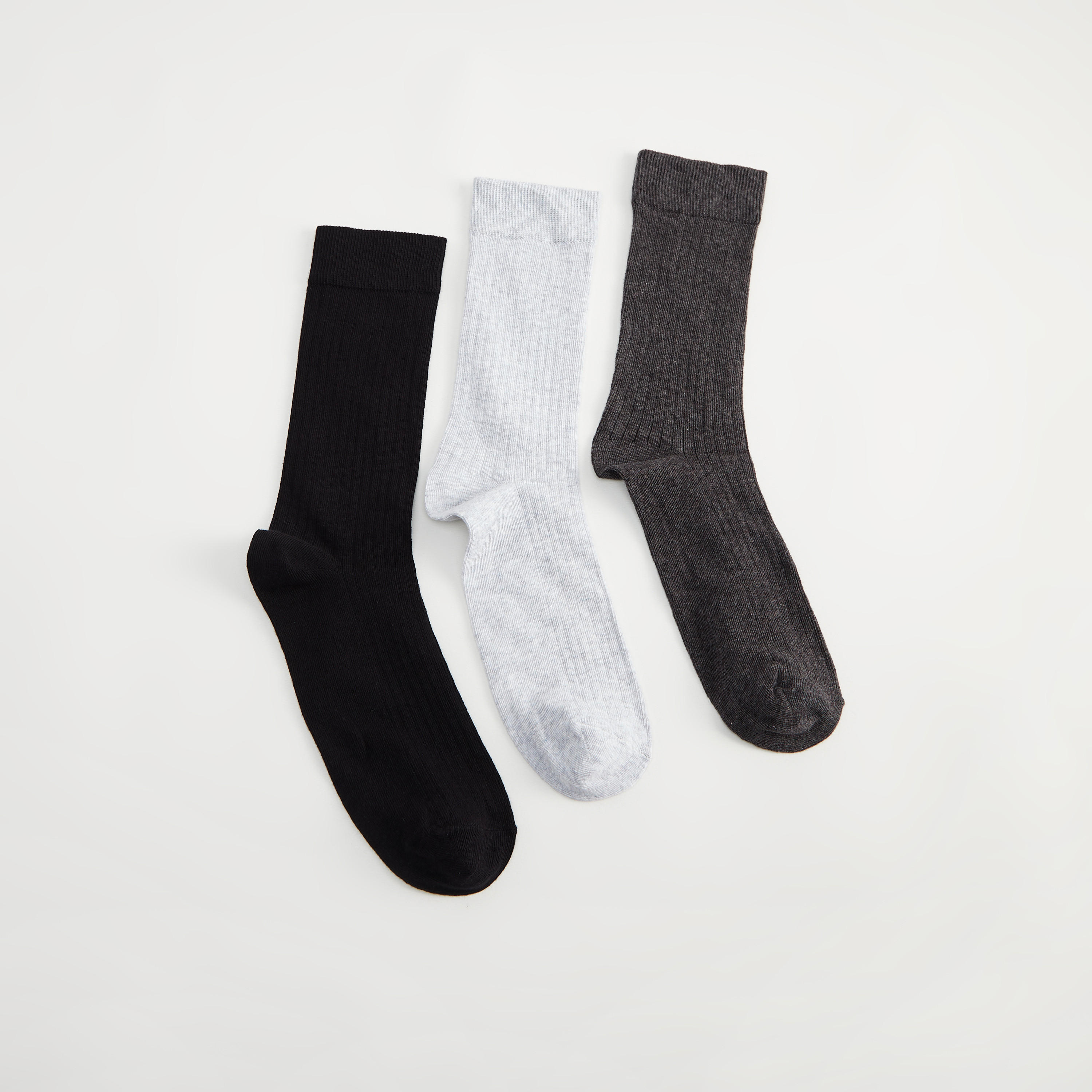 جوارب بارزة الملمس بطول ربلة الساق- طقم من 3-men-socks-image-1
