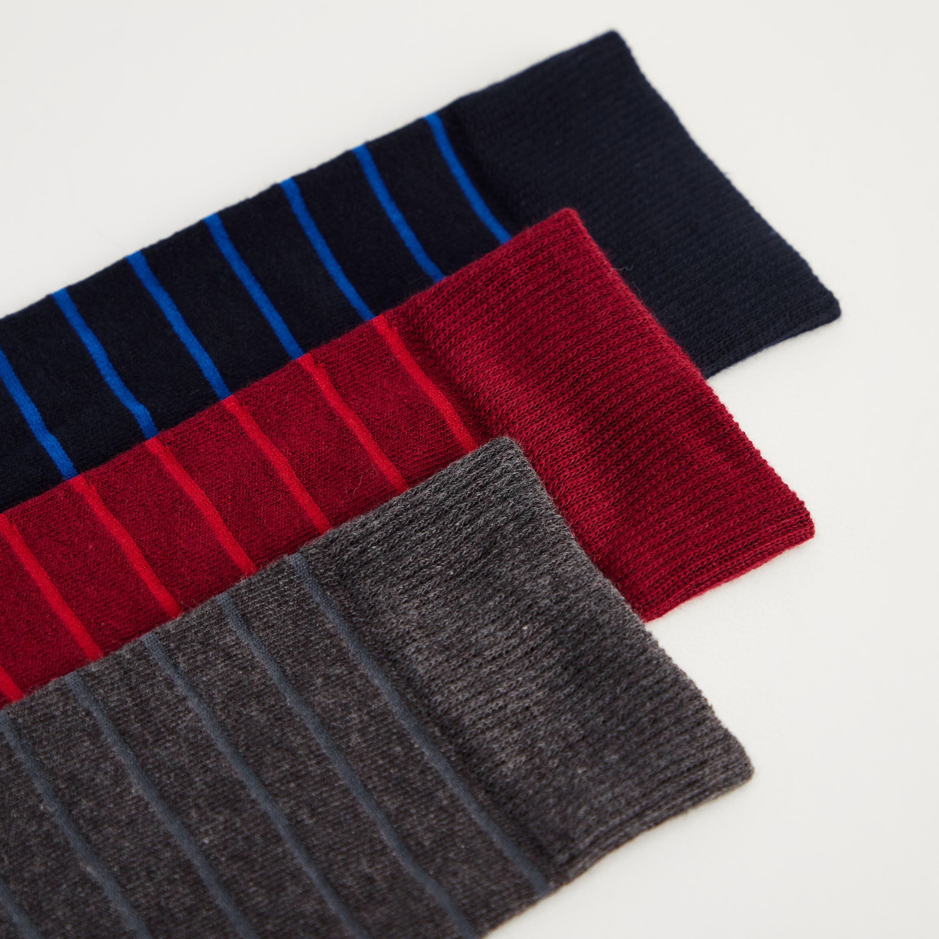 Set of 3 - Striped Calf Length Socks-men-socks-image-3