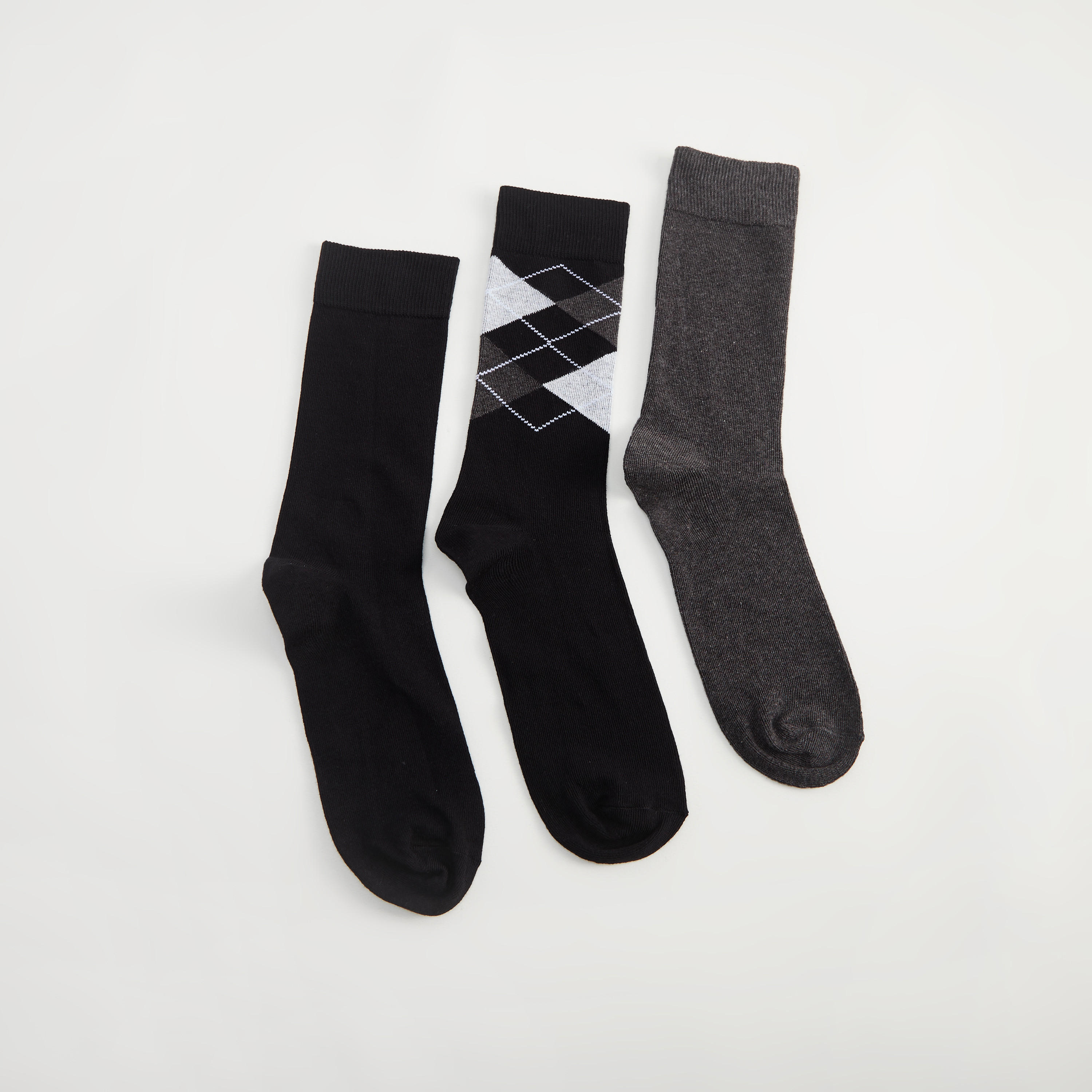 جوارب متنوّعة بطول ربلة السّاق - طقم من 3-men-socks-image-1