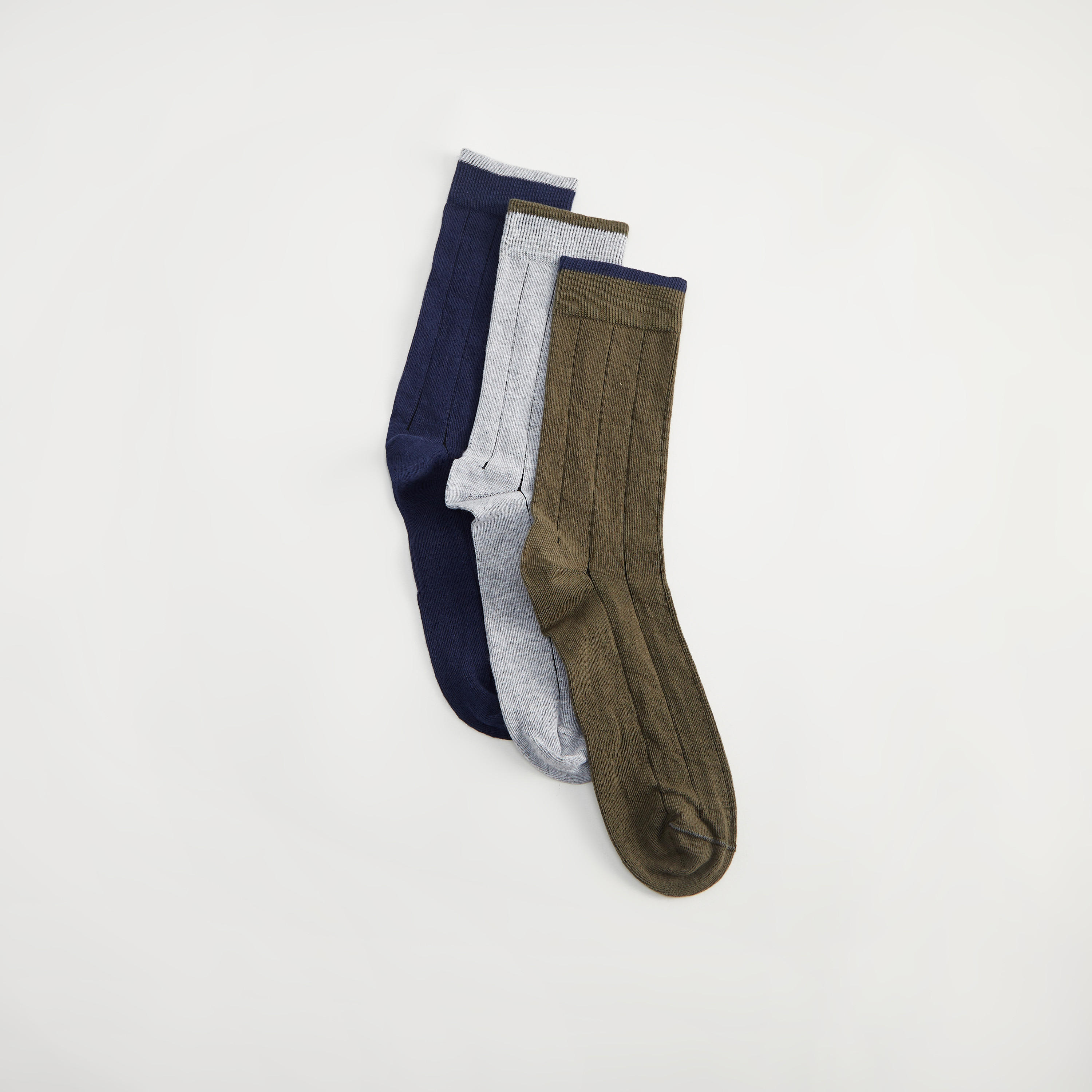 جوارب مقلّمة بطول ربلة الساق - طقم من 3-men-socks-image-2