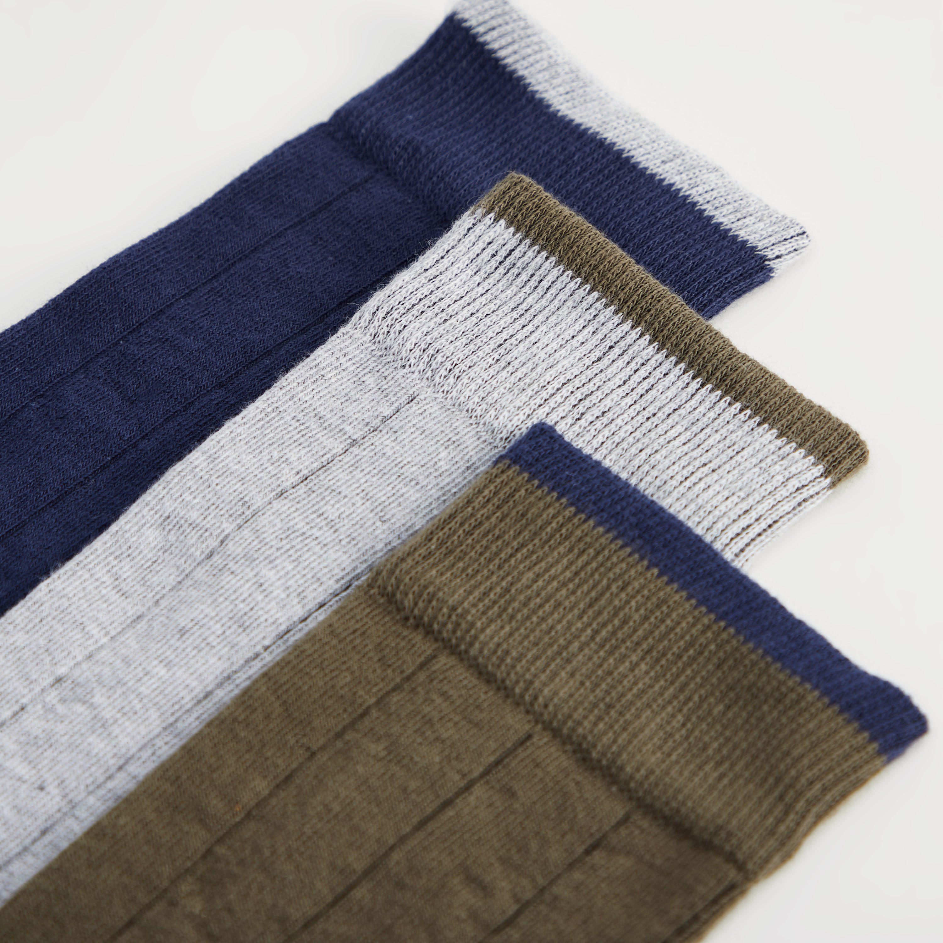 جوارب مقلّمة بطول ربلة الساق - طقم من 3-men-socks-image-3