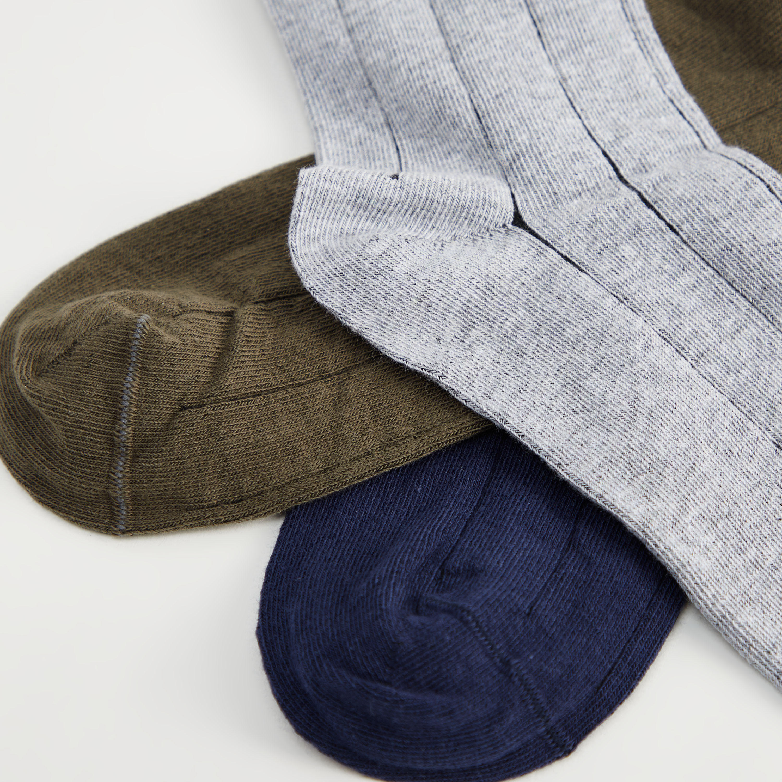 جوارب مقلّمة بطول ربلة الساق - طقم من 3-men-socks-image-4