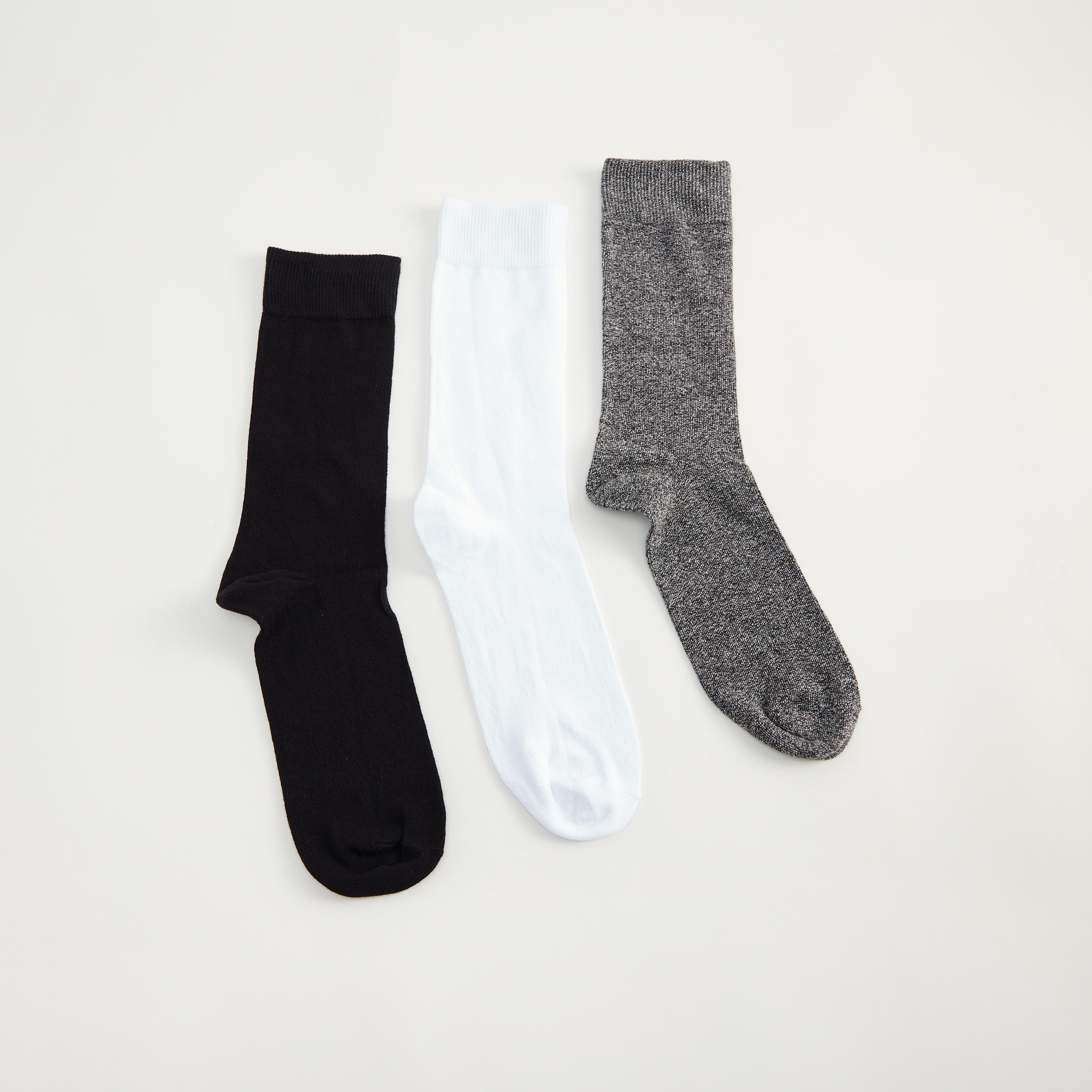 جوارب سادة بطول ربلة الساق - طقم من 3-men-socks-image-1