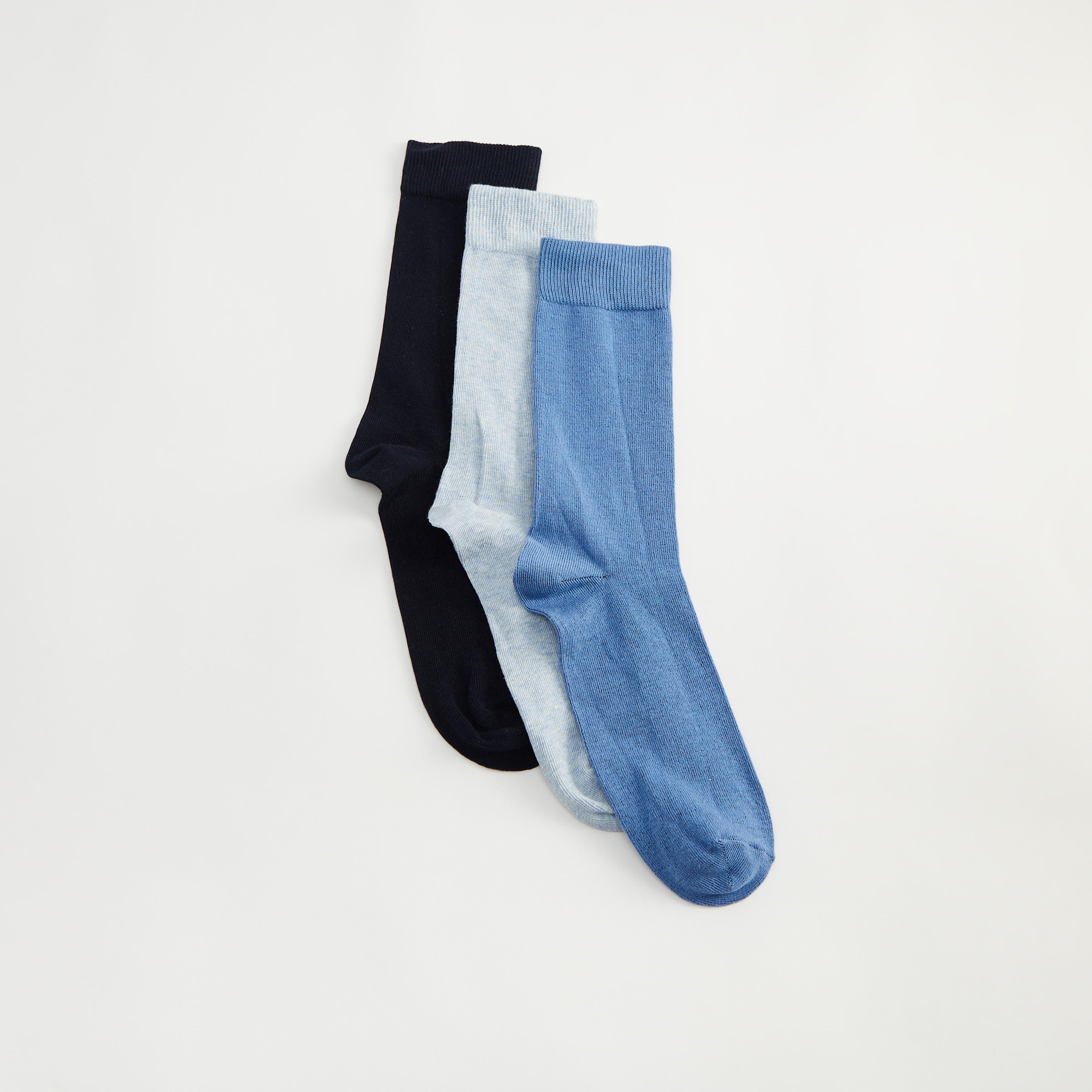 Set of 3 - Solid Calf Length Socks-men-socks-image-2