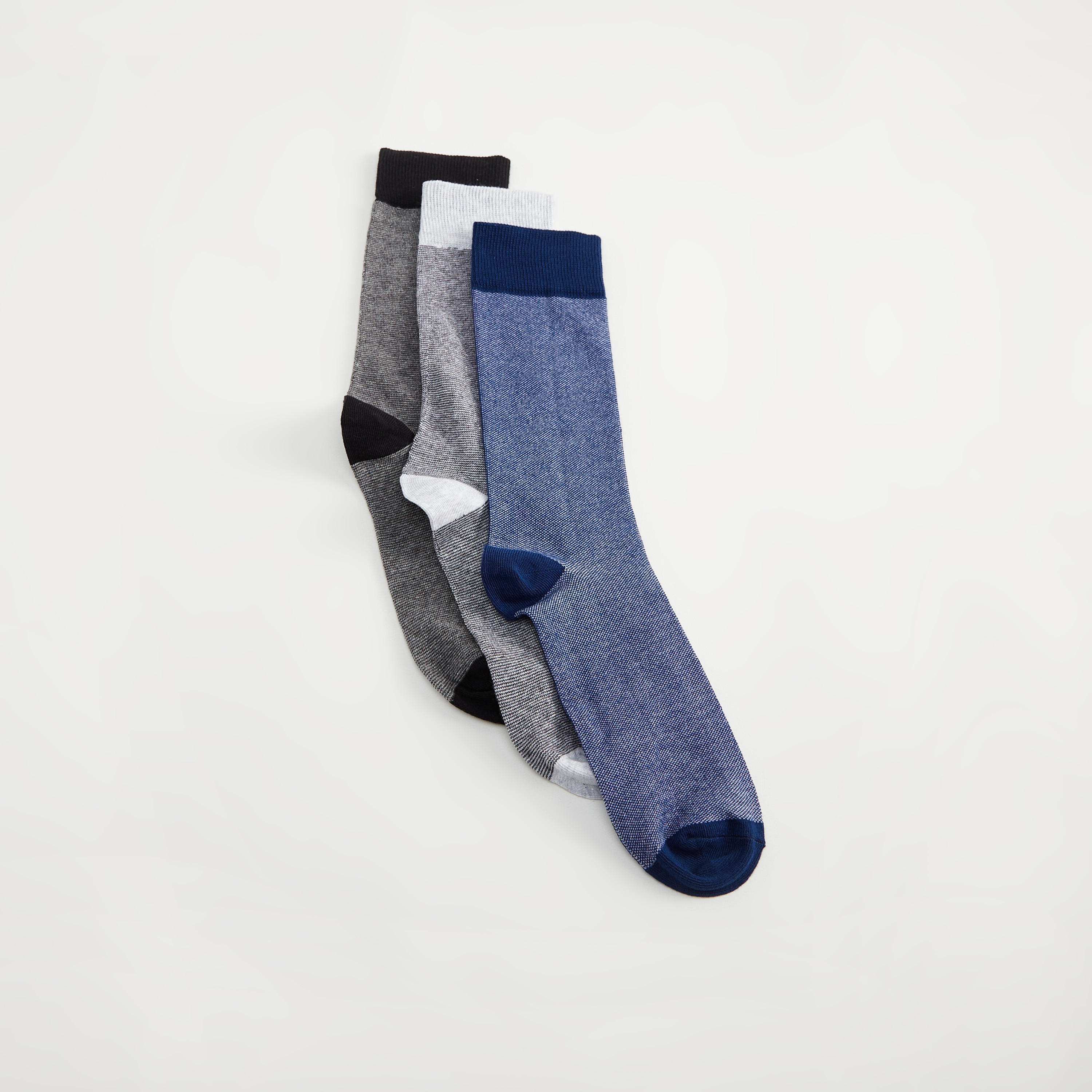 جوارب سادة بطول ربلة الساق - طقم من 3-men-socks-image-2