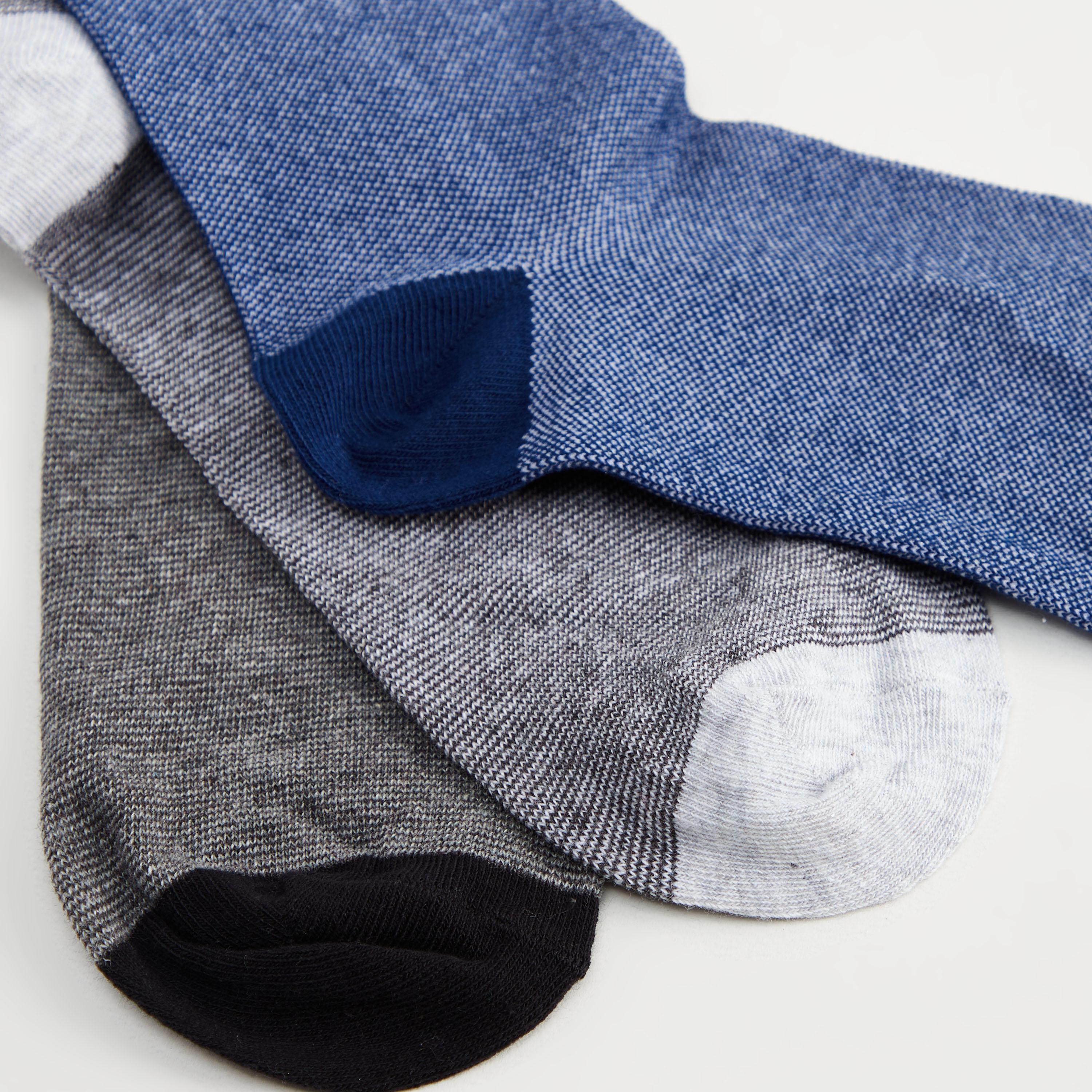 جوارب سادة بطول ربلة الساق - طقم من 3-men-socks-image-4