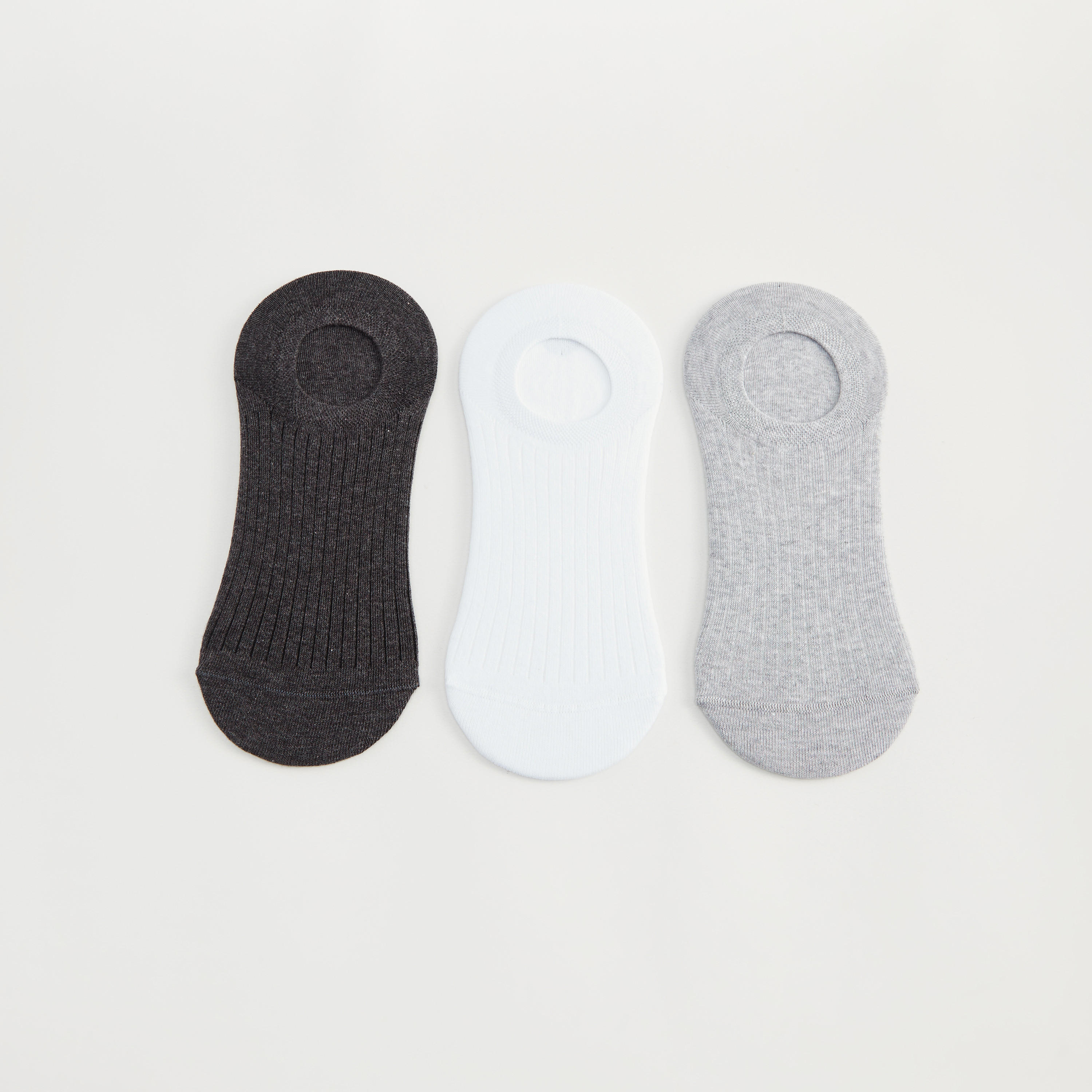 Set of 3 - Solid No Show Socks-men-socks-image-2