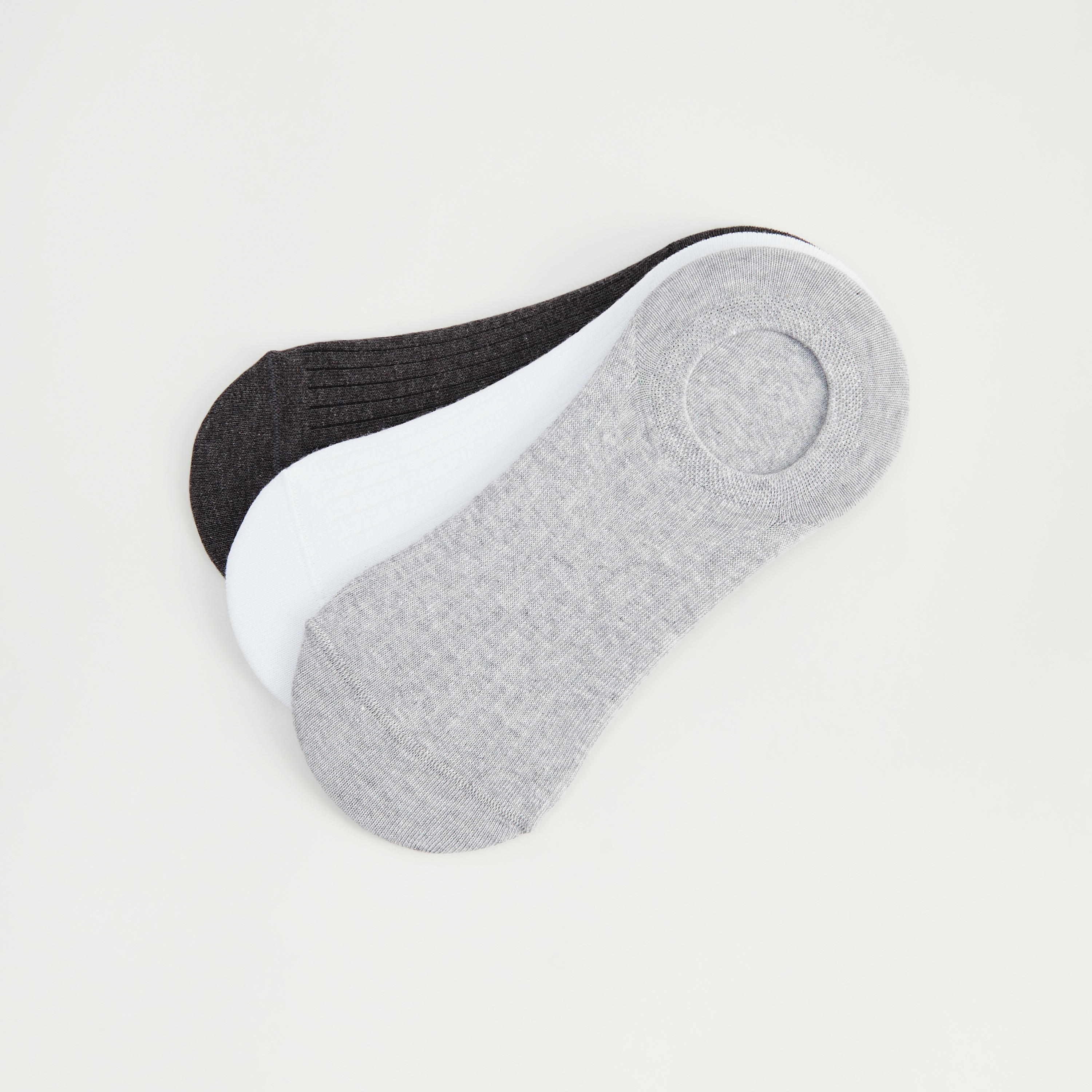 Set of 3 - Solid No Show Socks-men-socks-image-3