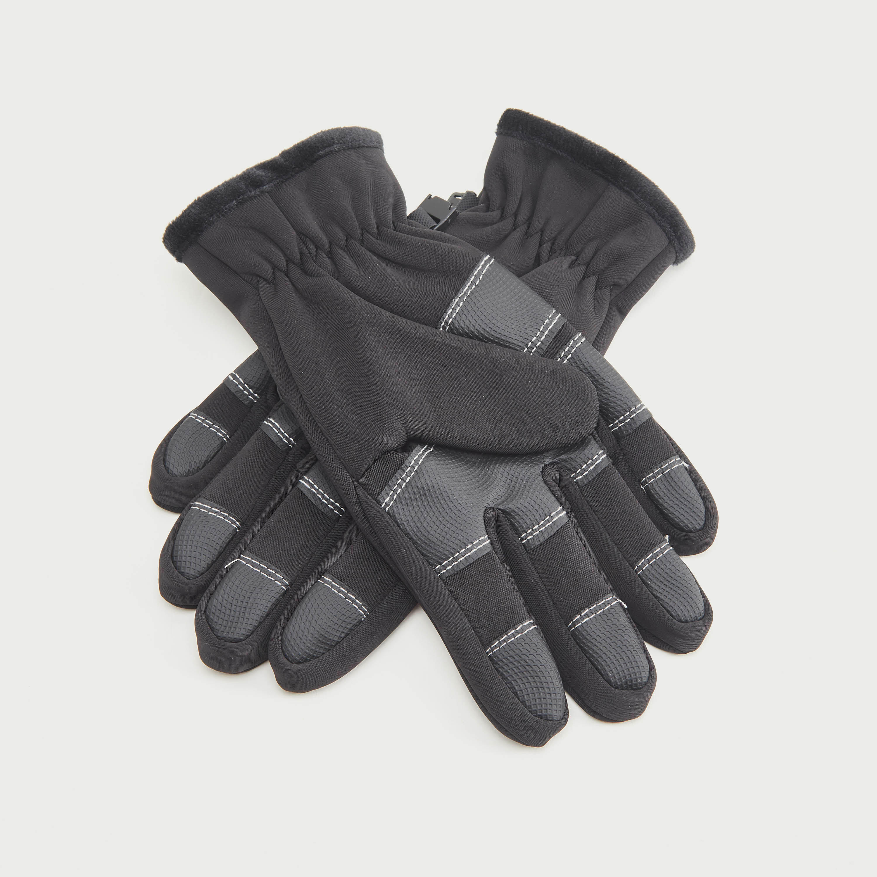 قفازات بارزة الملمس بسحاب إغلاق من كابا-men-clothing-sportswearandactivewear-accessories-image-2