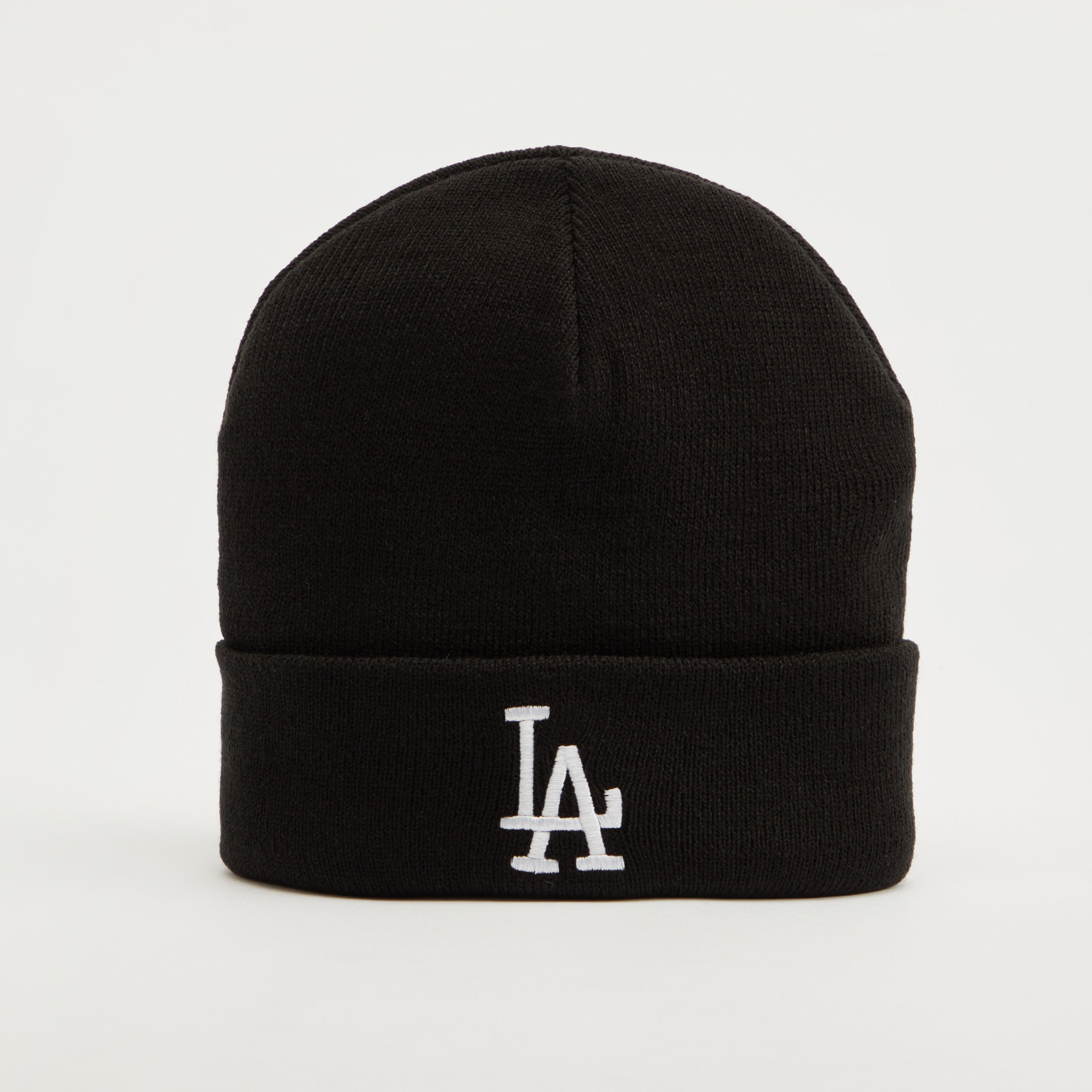 Textured Beanie Cap with Embroidered Text and Cuffed Hem-men-caps-image-1