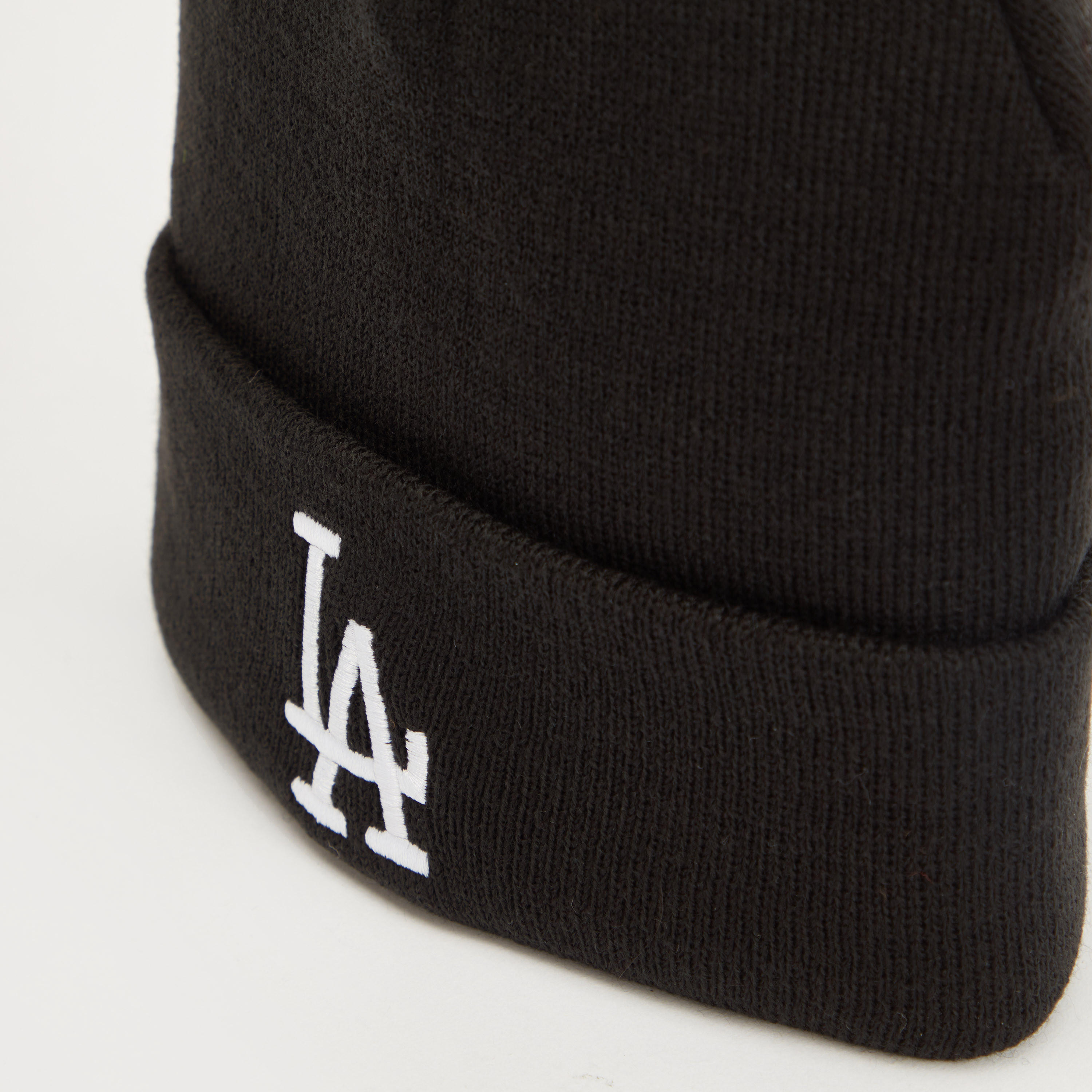 Textured Beanie Cap with Embroidered Text and Cuffed Hem-men-caps-image-2