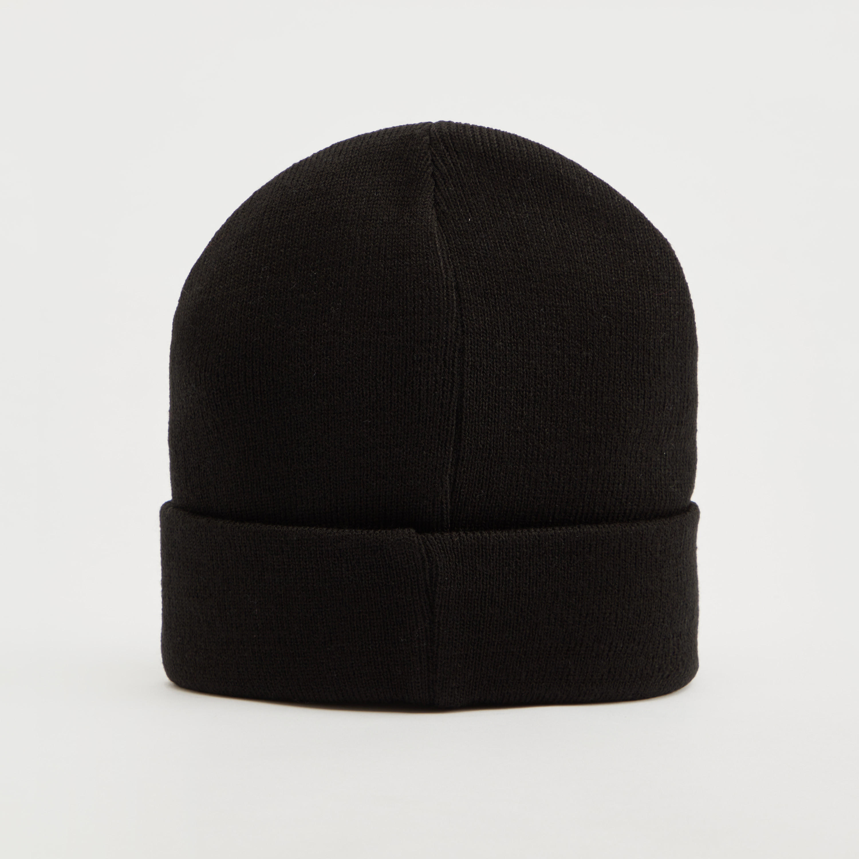 Textured Beanie Cap with Embroidered Text and Cuffed Hem-men-caps-image-3