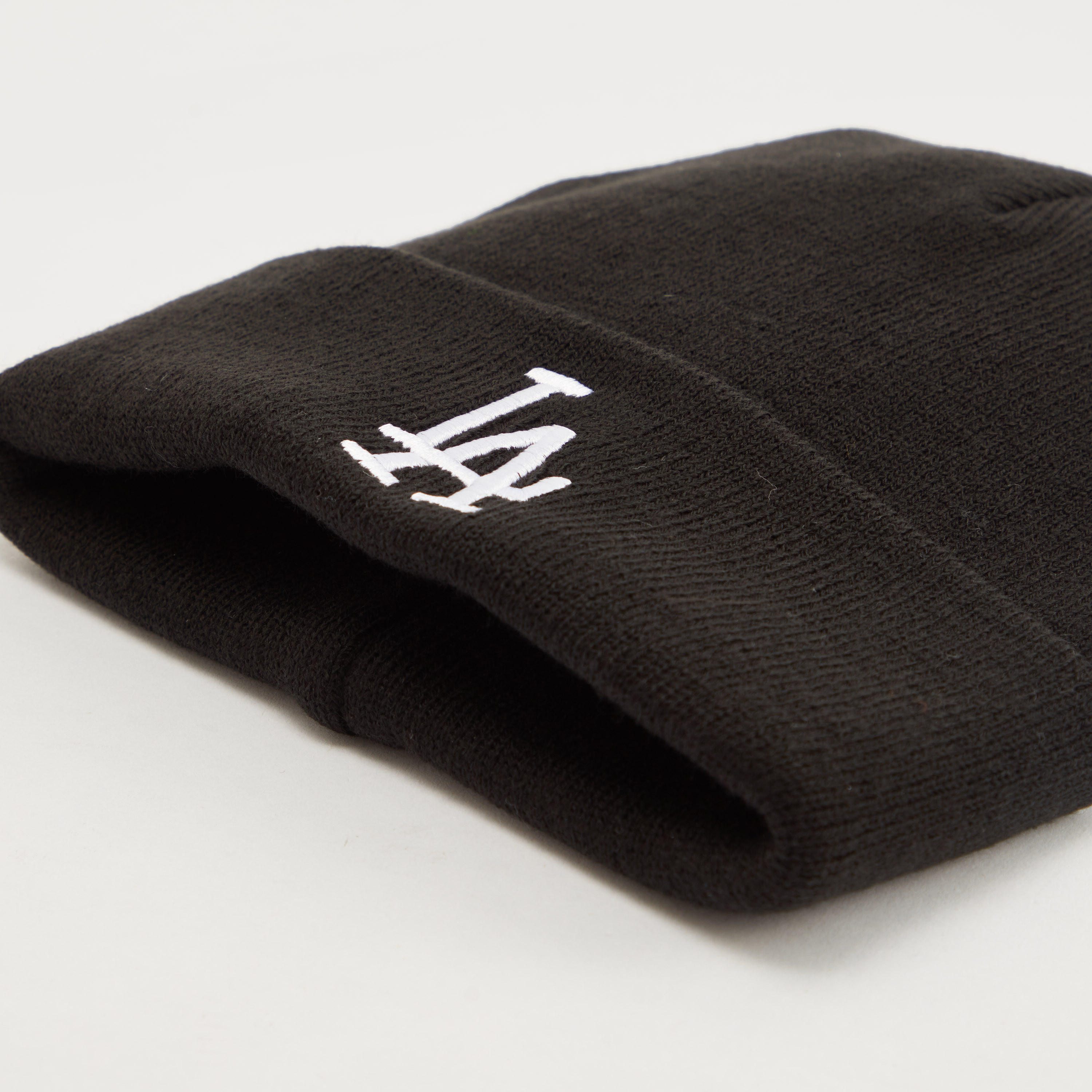 Textured Beanie Cap with Embroidered Text and Cuffed Hem-men-caps-image-4