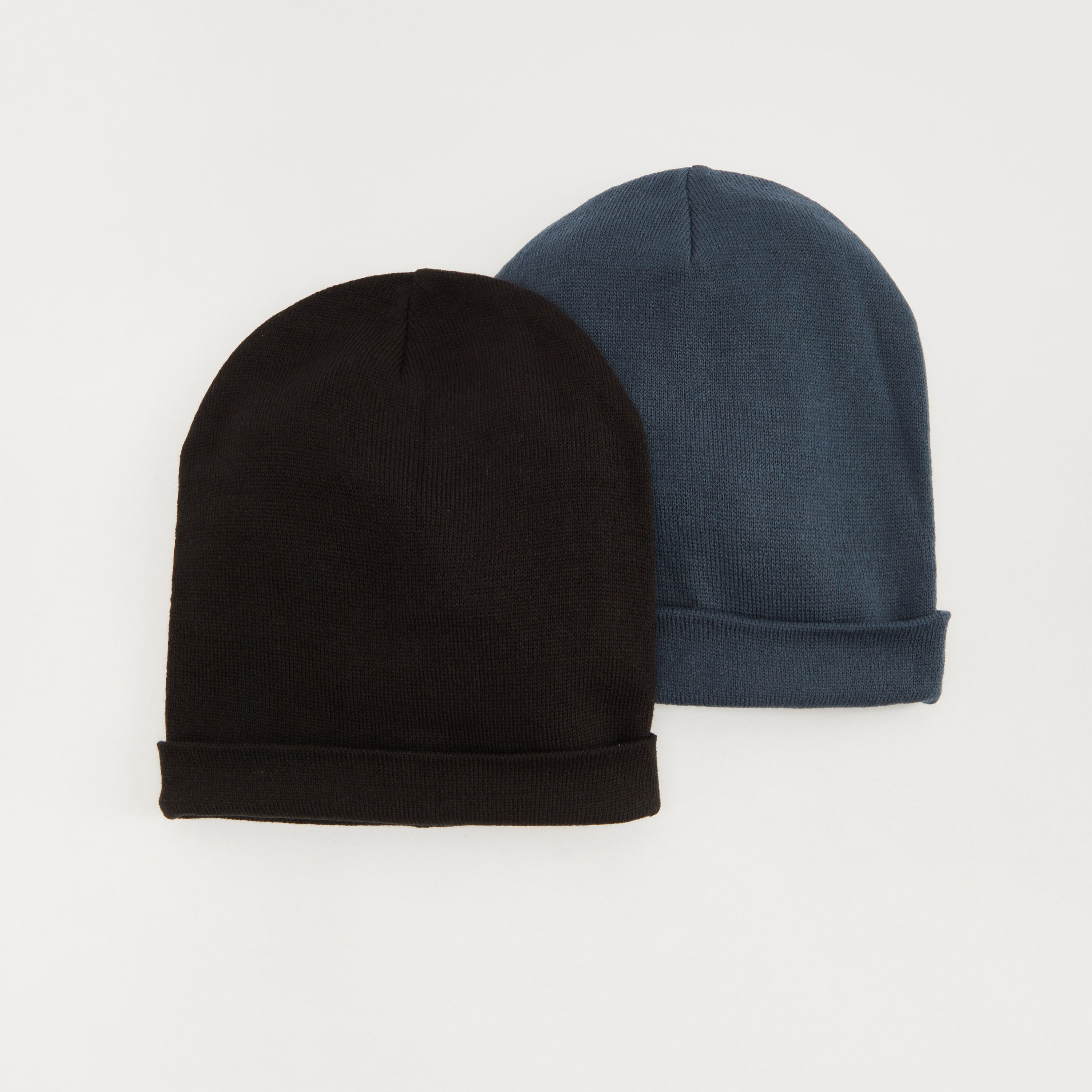 قبعة كاب بيني بارزة الملمس بأطراف مطّاطية - طقم من 2 قطع-men-caps-image-1