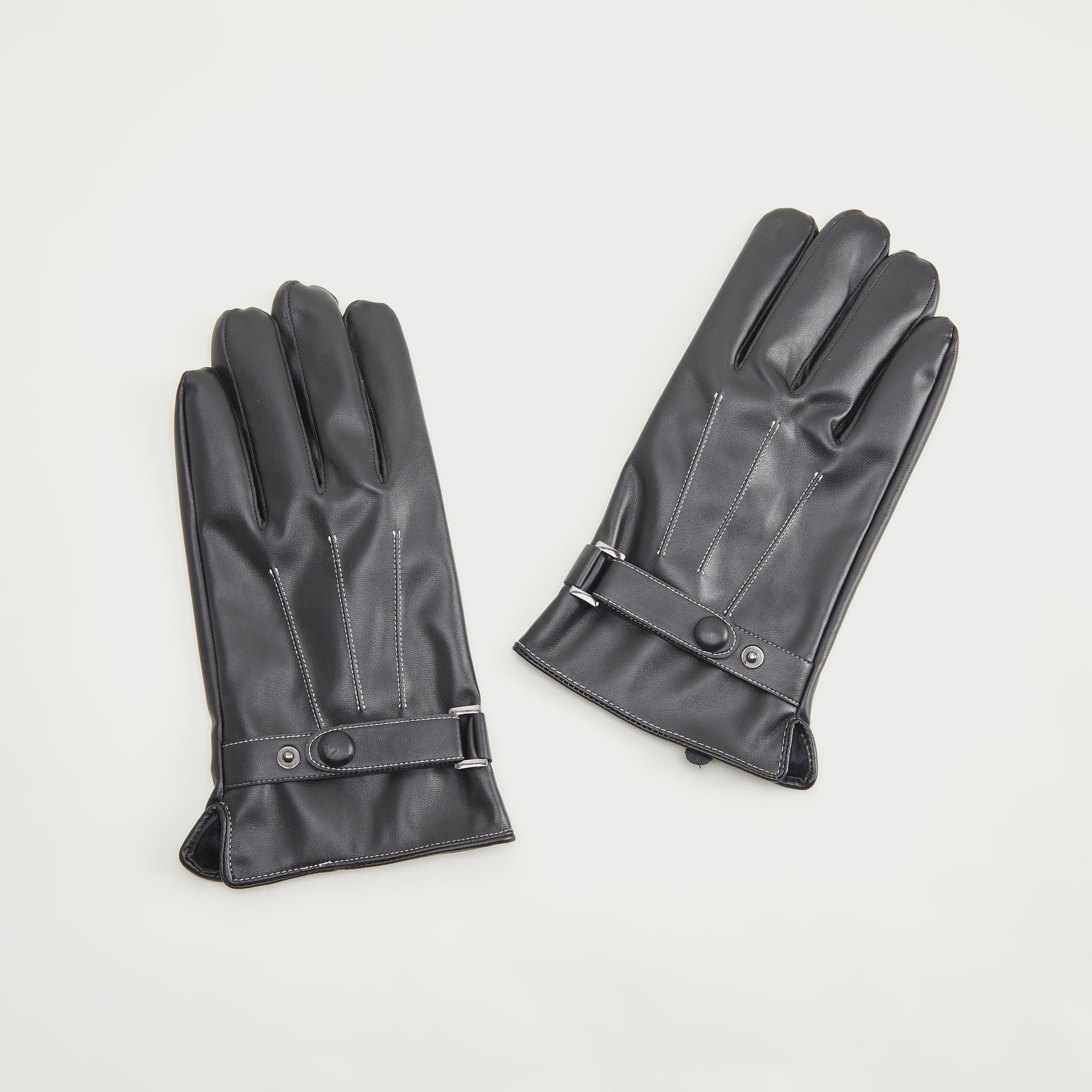 قفّازات سادة بزر إغلاق كبّاس-men-scarvesandgloves-image-5