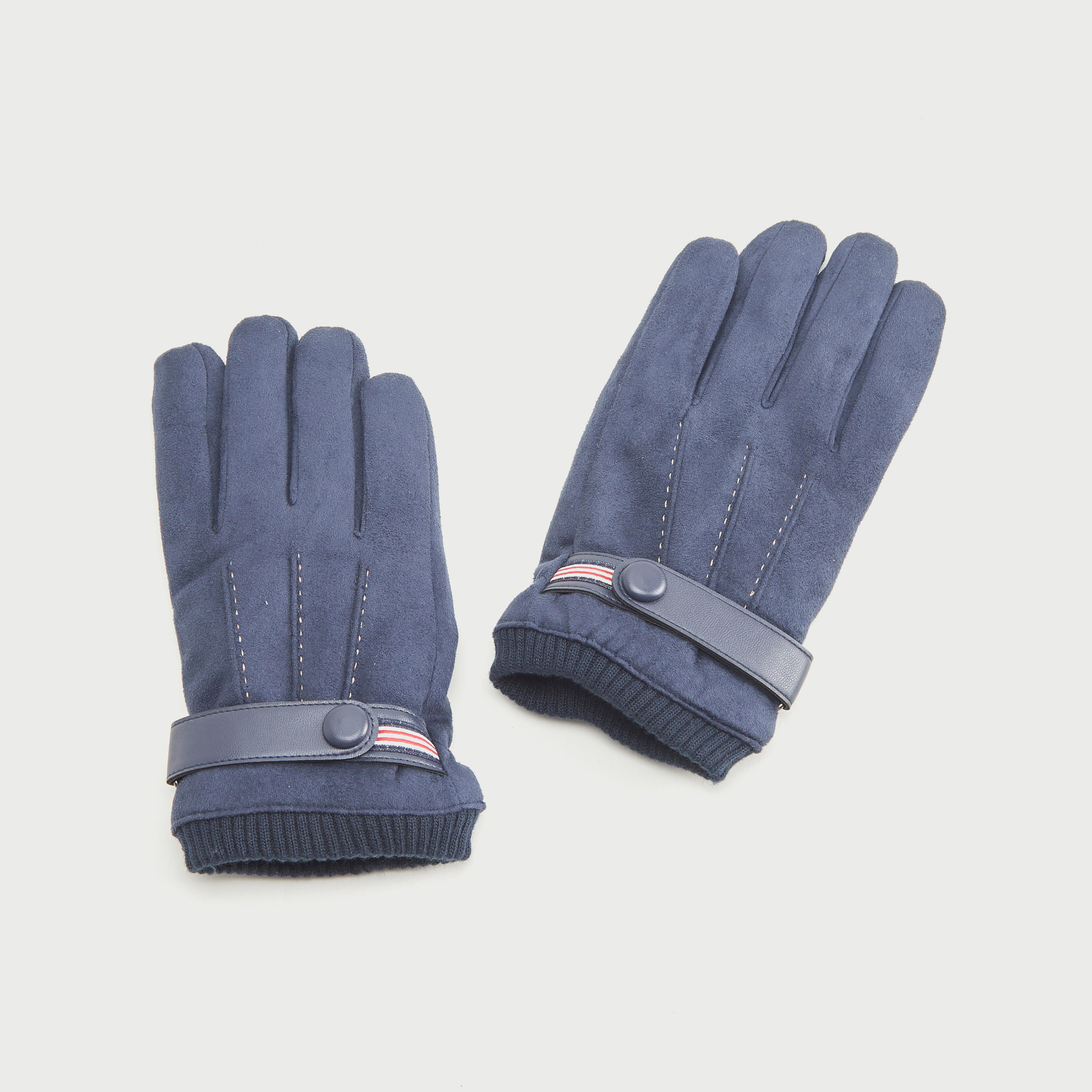 Solid Gloves with Snap Button Closure-men-scarvesandgloves-image-1