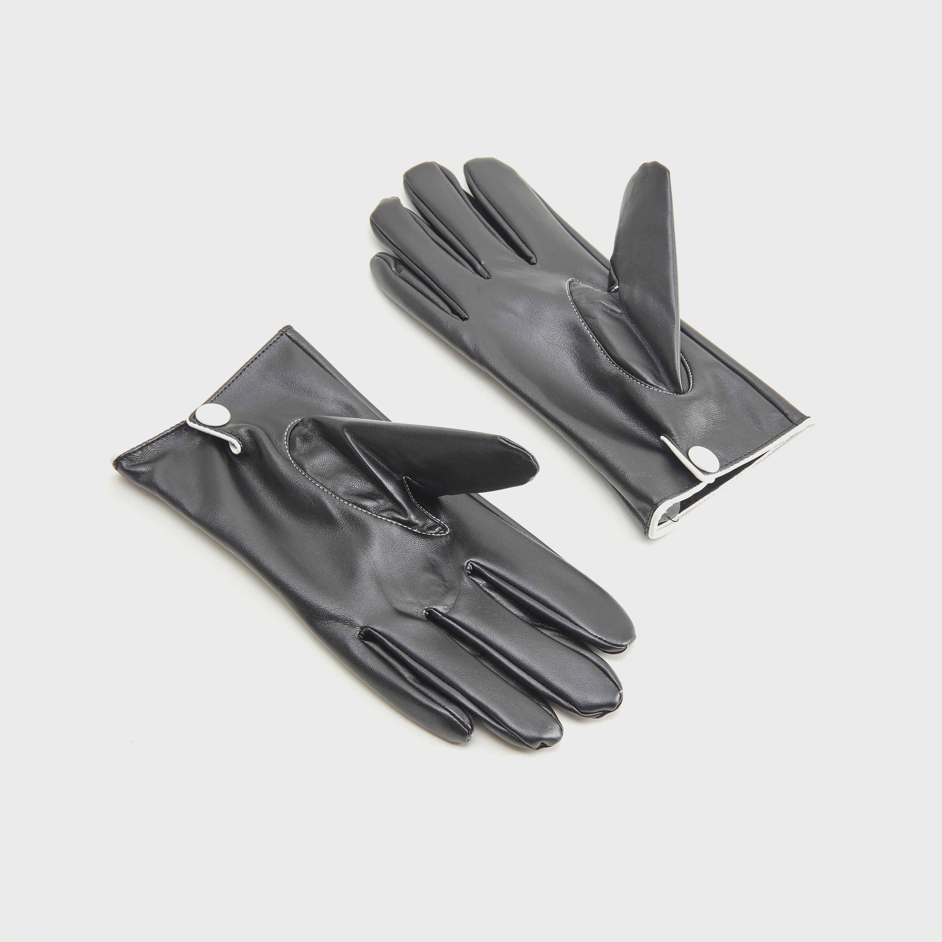 Textured Gloves with Snap Button Closure-men-scarvesandgloves-image-5