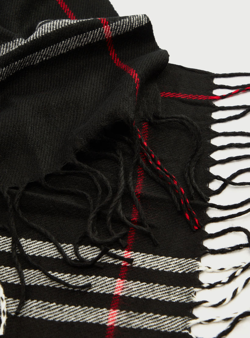 Checked Scarf with Fringes-men-scarvesandgloves-image-3