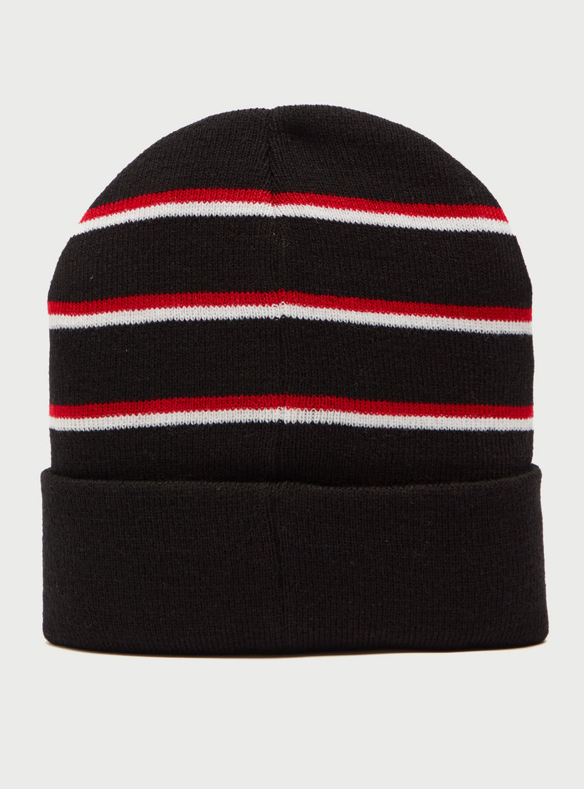 Striped Beanie with Cuffed Hem-men-caps-image-4