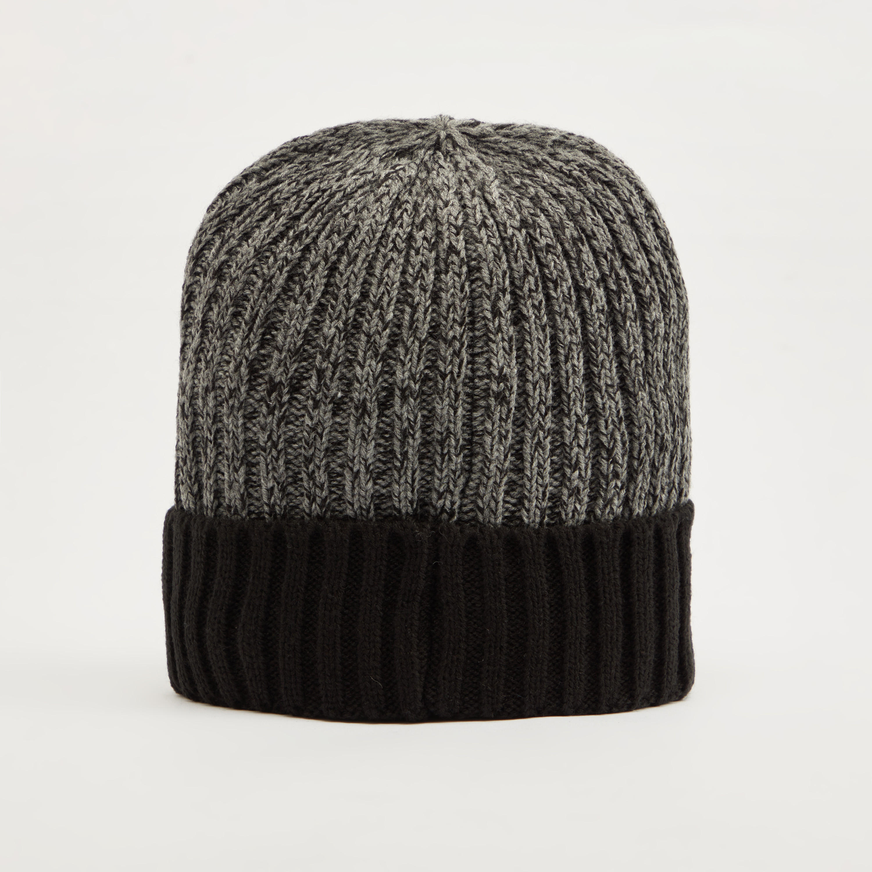 Lee Cooper Textured Beanie Cap with Cuffed Hem-men-caps-image-4