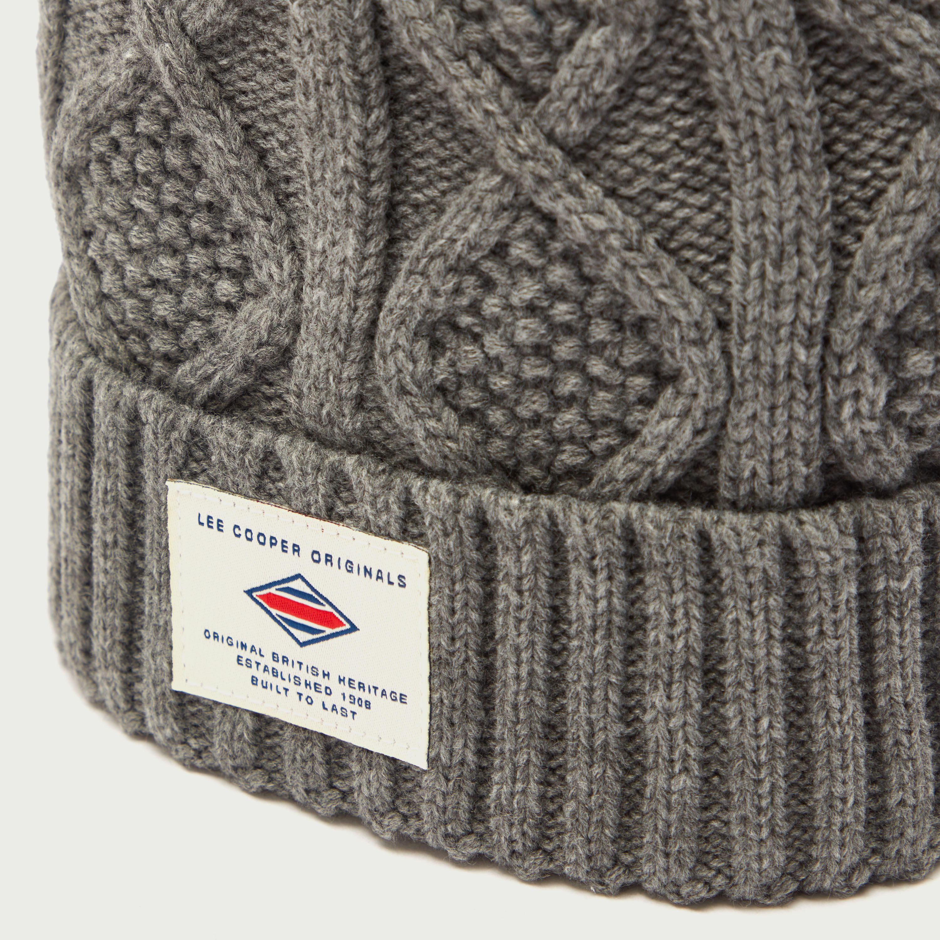 Lee Cooper Textured Beanie Cap with Cuffed Hem-men-caps-image-3