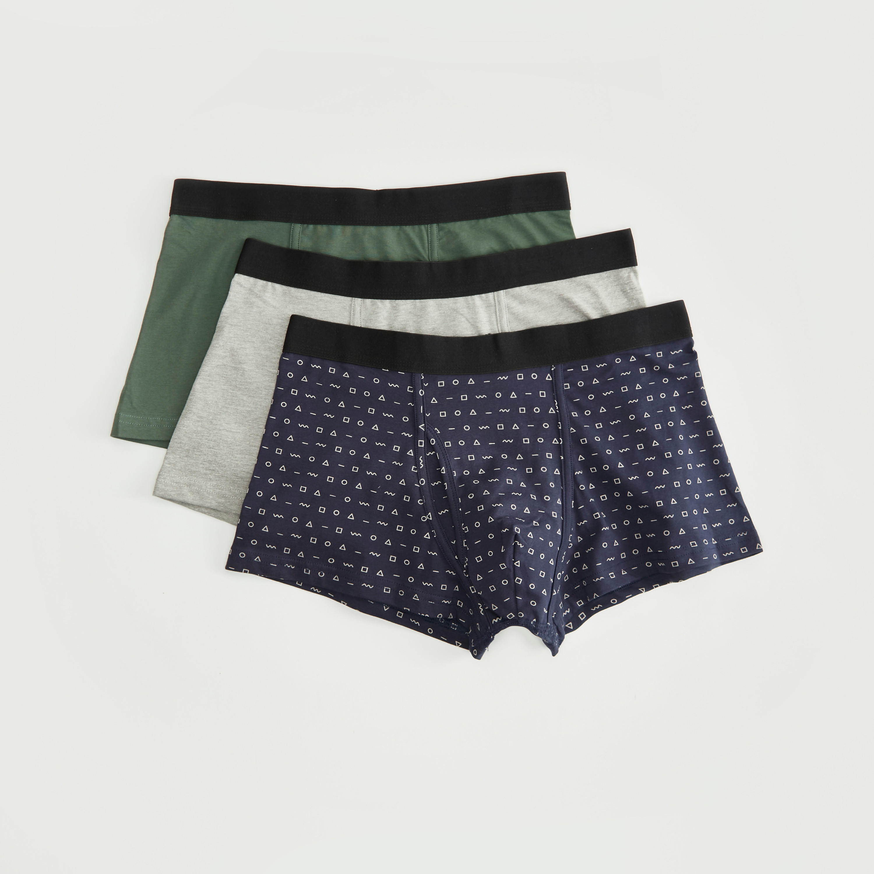 شورتات ترانك بخصر مطاطي - طقم من 3 قطع متنوعة-men-clothing-innerwear-underwear-image-1