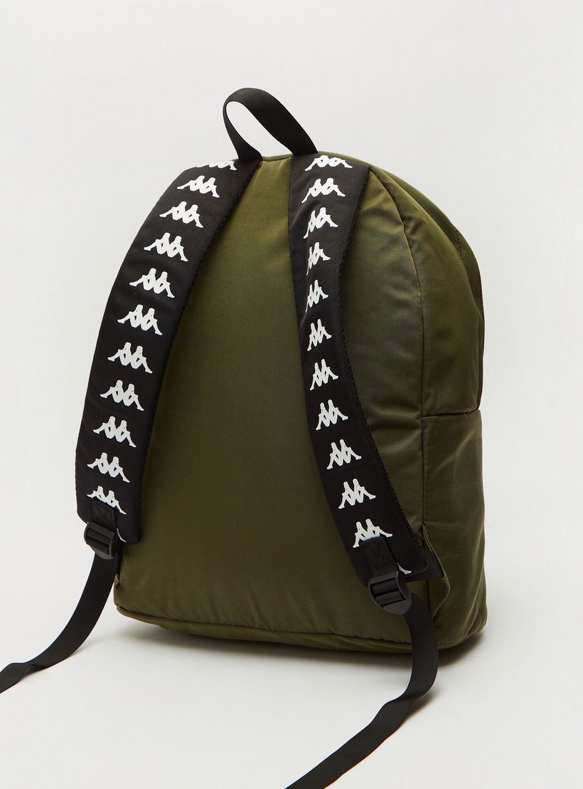 Kappa Logo Print Backpack with Front Pocket-men-bags-image-5