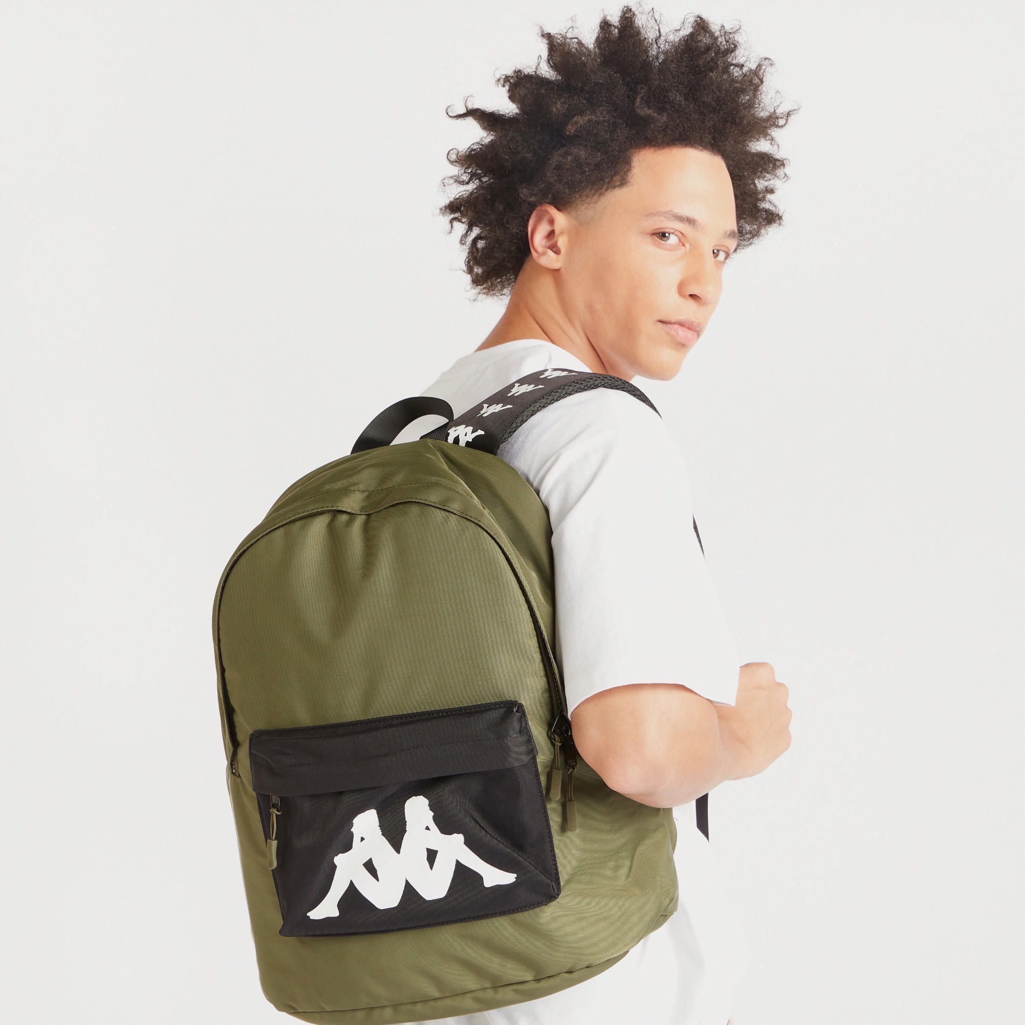 Kappa Logo Print Backpack with Front Pocket-men-bags-image-2