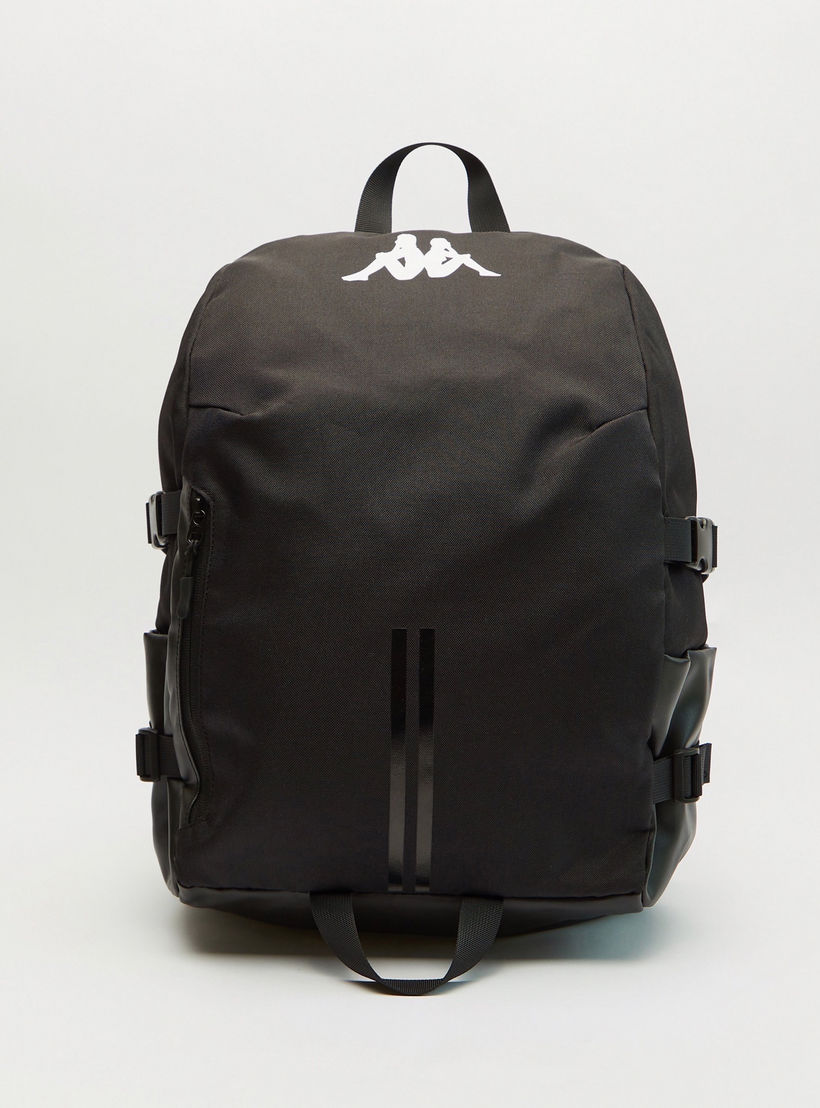 Kappa Logo Print Backpack with Adjustable Straps-men-bags-image-1
