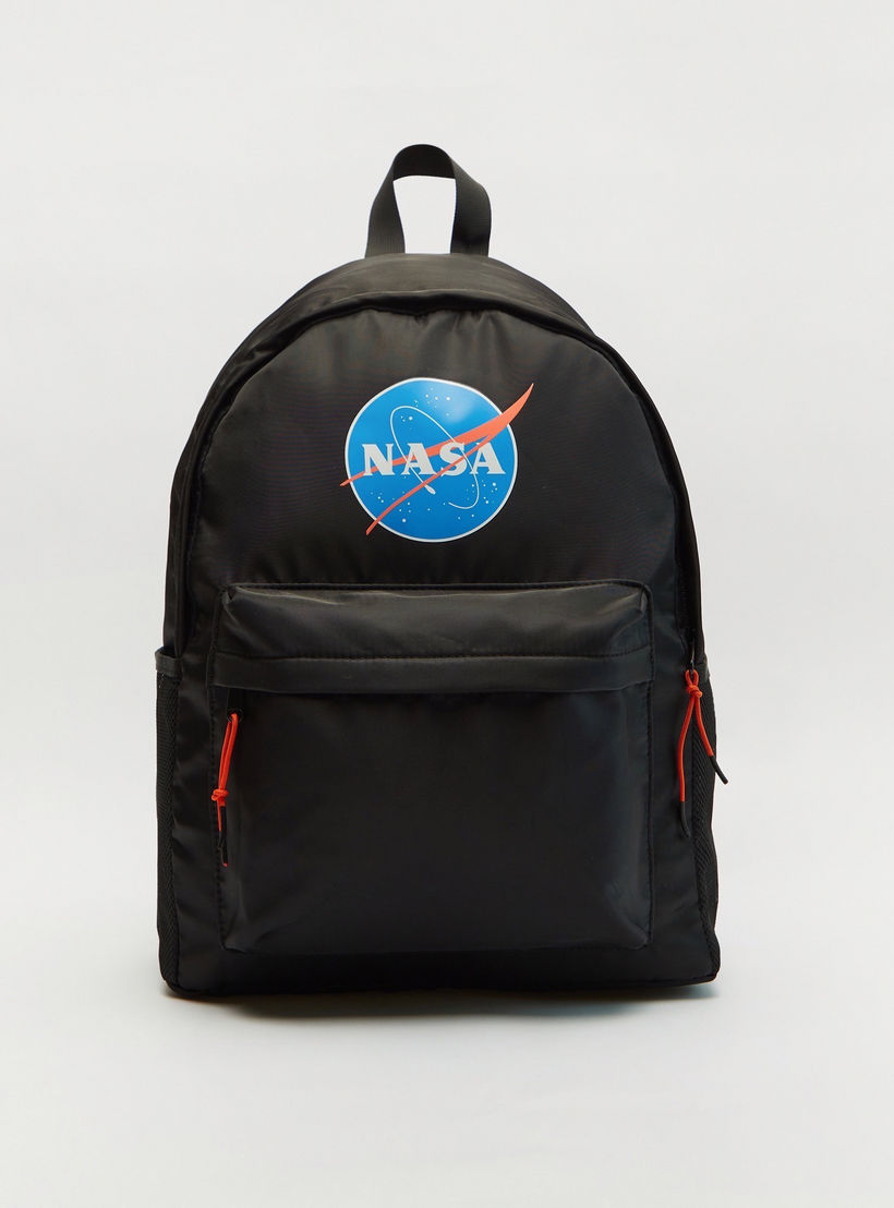 شنطة ظهر بطبعات شعار وسحاب إغلاق من ناسا-men-bags-image-1