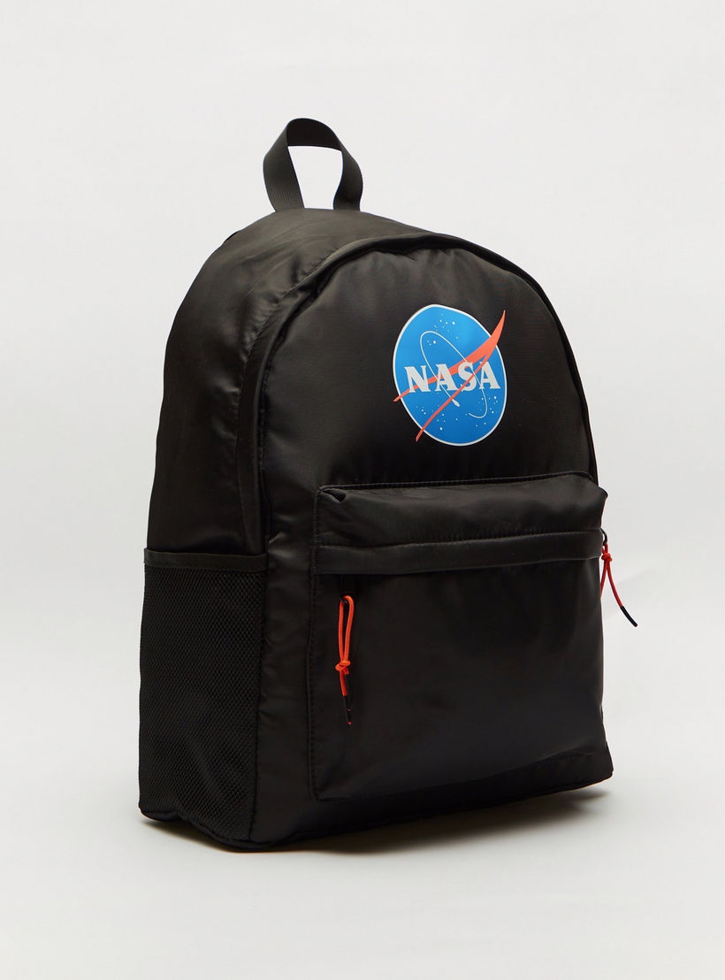 شنطة ظهر بطبعات شعار وسحاب إغلاق من ناسا-men-bags-image-3