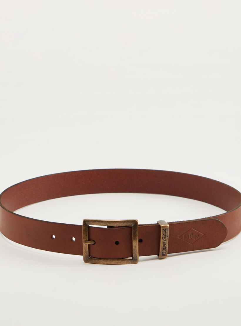 Lee Cooper Solid Leather Belt with Pin Buckle Closure-men-beltsandwallets-belts-image-4