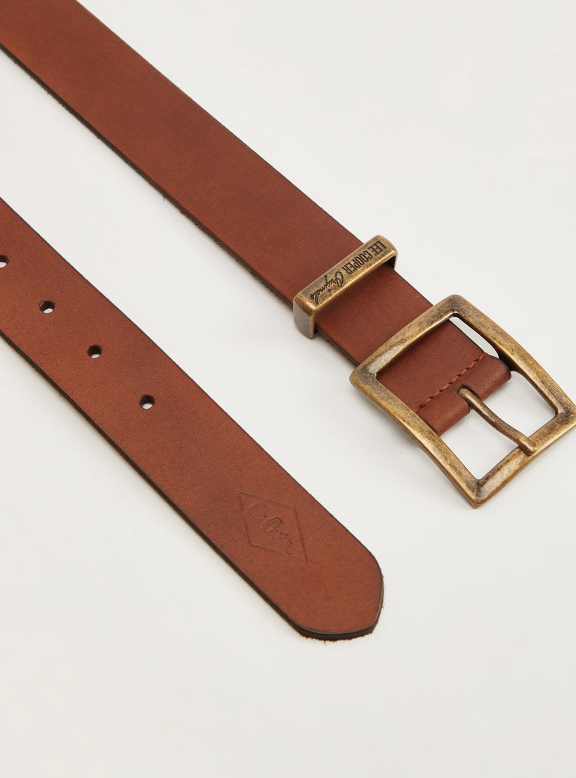 Lee Cooper Solid Leather Belt with Pin Buckle Closure-men-beltsandwallets-belts-image-5