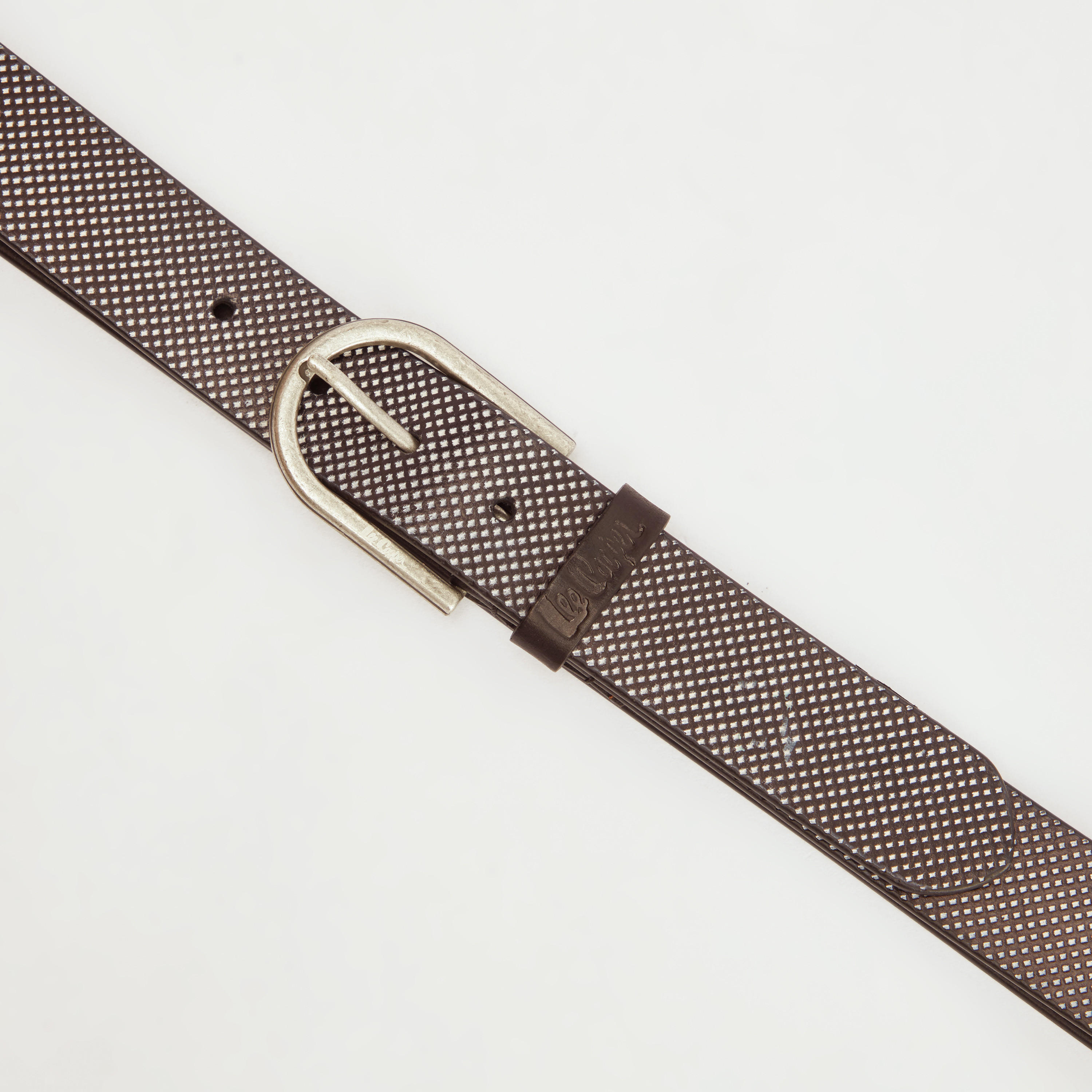 حزام جلد بارز الملمس بإبزيم إغلاق بدبوس من لي كوبر-men-beltsandwallets-belts-image-1