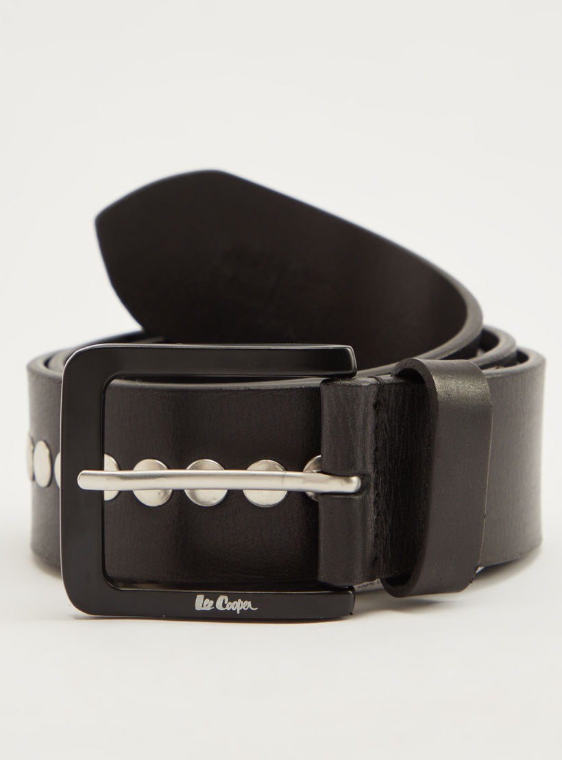 Lee Cooper Metal Stud Belt with Pin Buckle Closure-men-beltsandwallets-belts-image-1