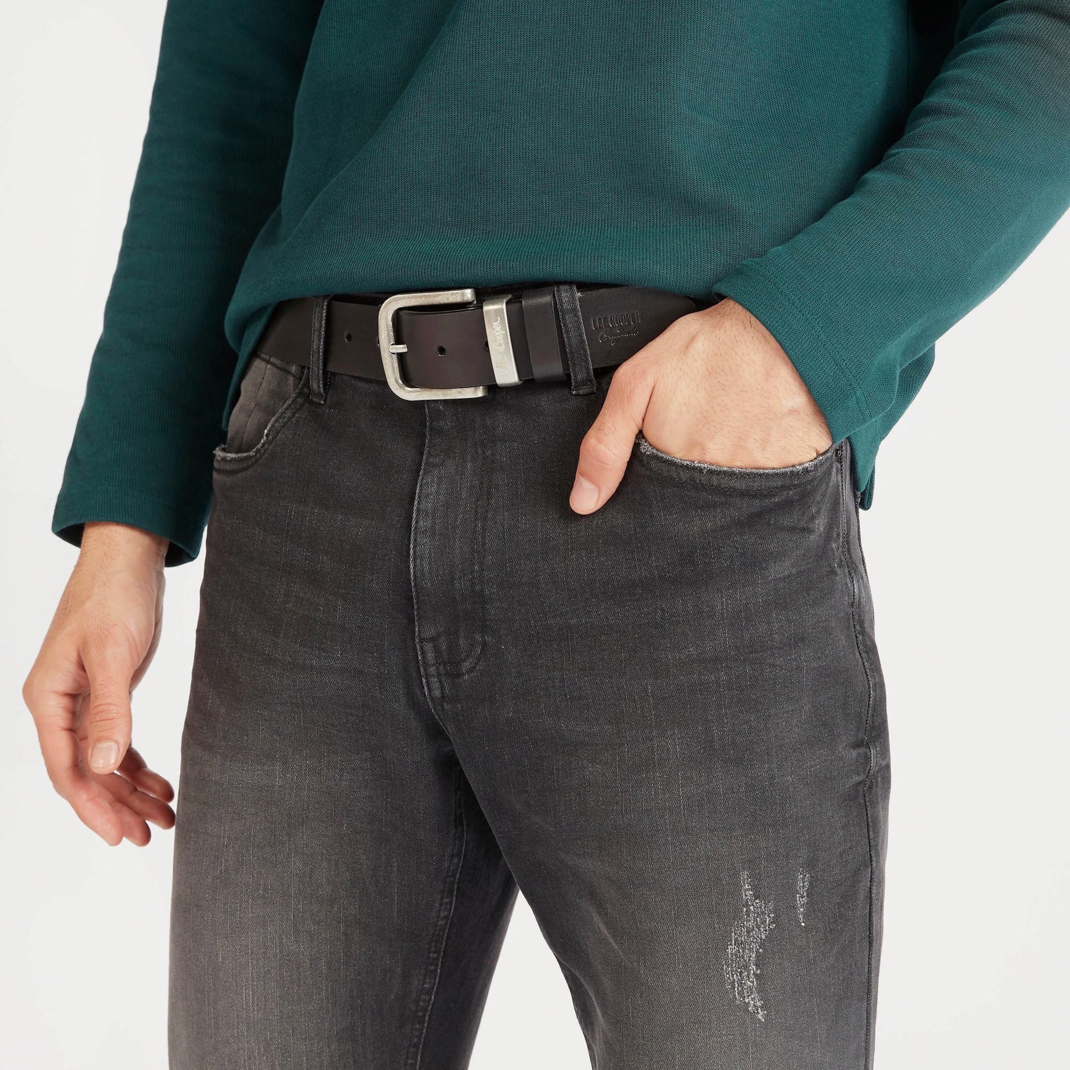 Lee Cooper Metal Stud Belt with Pin Buckle Closure-men-beltsandwallets-belts-image-2