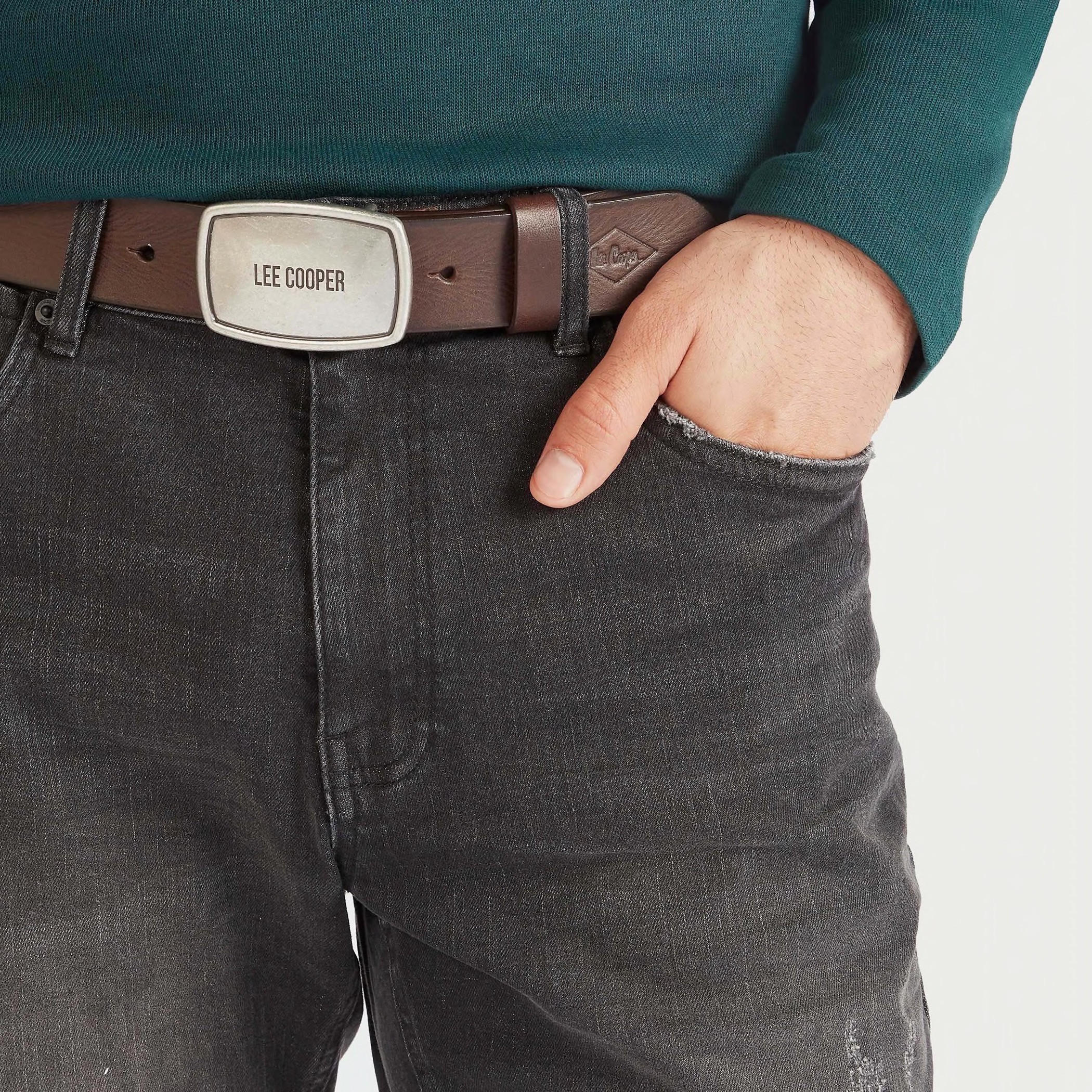 Lee Cooper Leather Belt with Snap Closure-men-beltsandwallets-belts-image-2