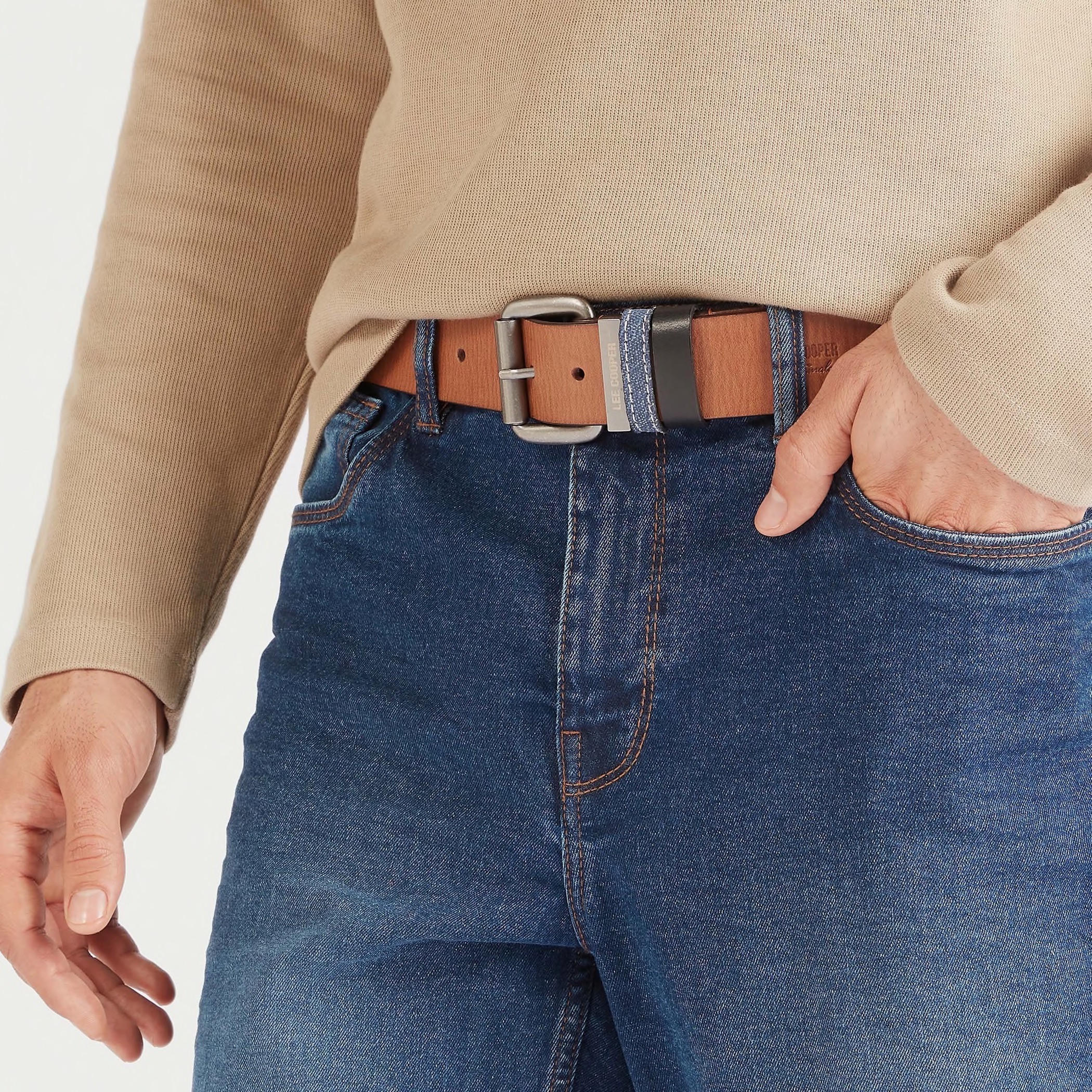 حزام سادة بإبزيم دبوس للإغلاق من لي كوبر-men-beltsandwallets-belts-image-4