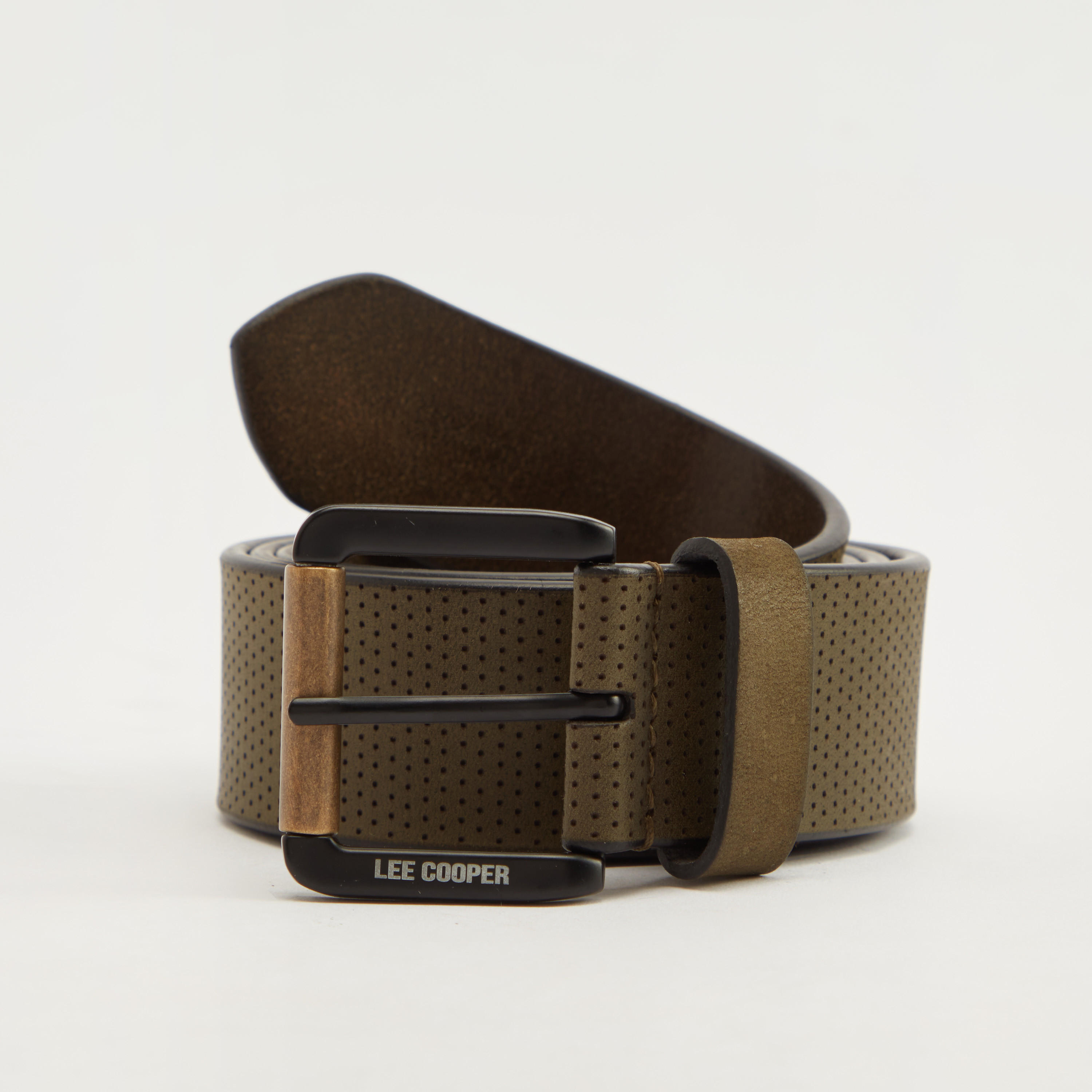 Lee Cooper Textured Leather Belt with Pin Buckle Closure-men-beltsandwallets-belts-image-1