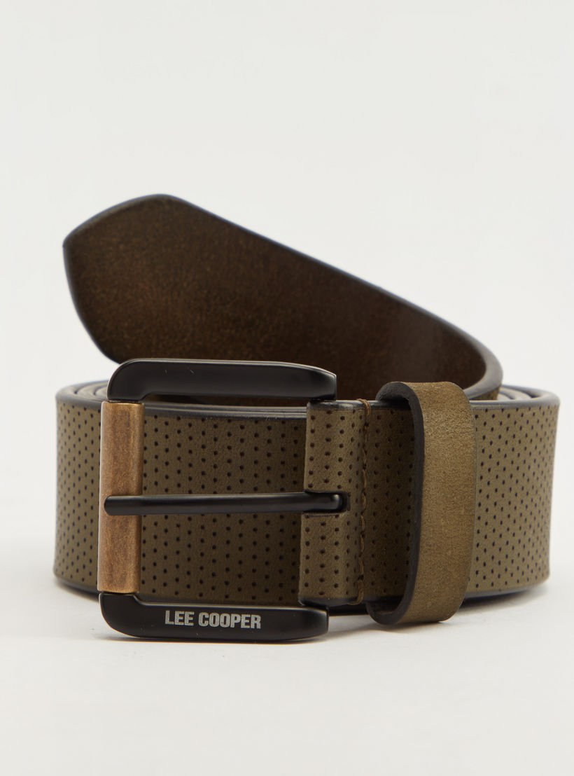 Lee Cooper Textured Leather Belt with Pin Buckle Closure-men-beltsandwallets-belts-image-1