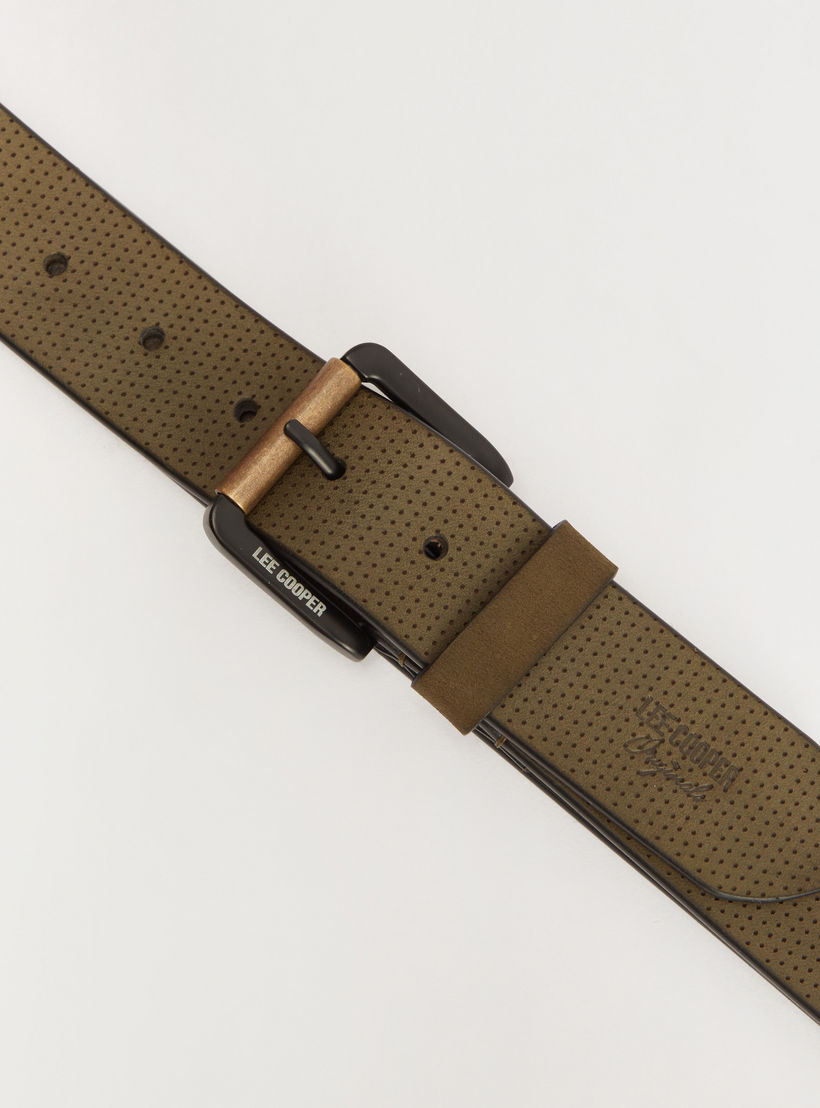 Lee Cooper Textured Leather Belt with Pin Buckle Closure-men-beltsandwallets-belts-image-4