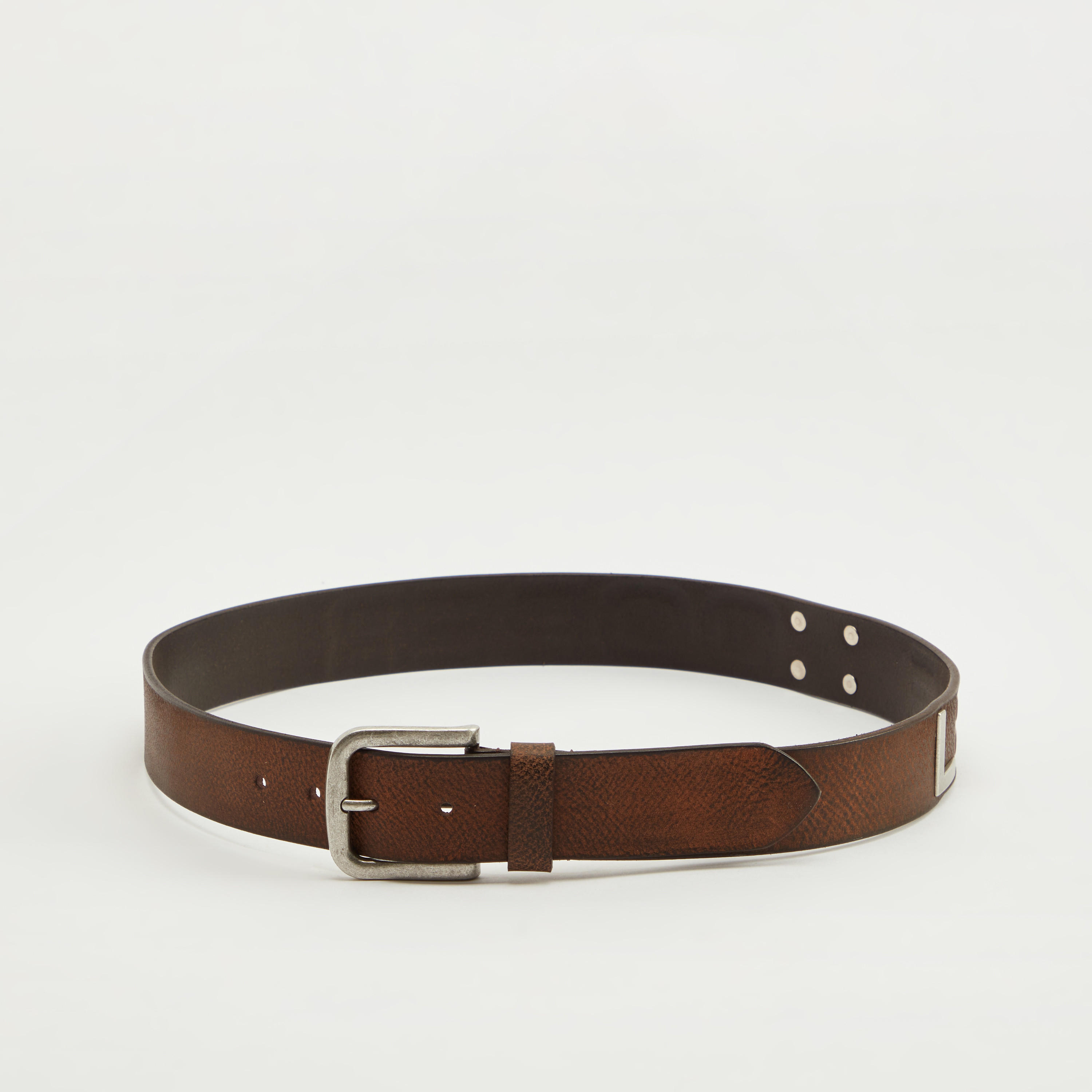 حزام جلد بارز الملمس بإبزيم إغلاق بدبوس من لي كوبر-men-beltsandwallets-belts-image-4
