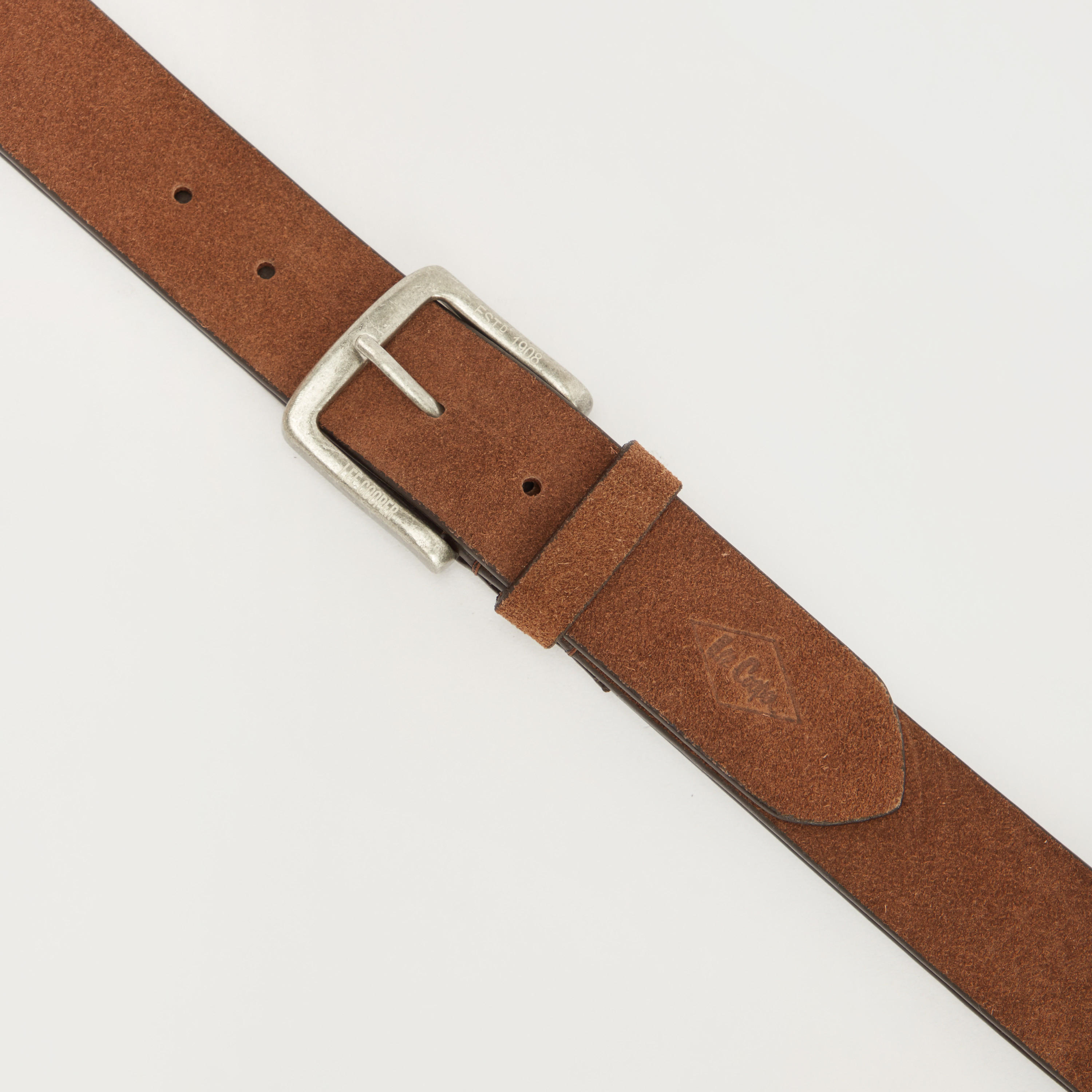 حزام جلد بارز الملمس بإبزيم إغلاق بدبوس من لي كوبر-men-beltsandwallets-belts-image-4
