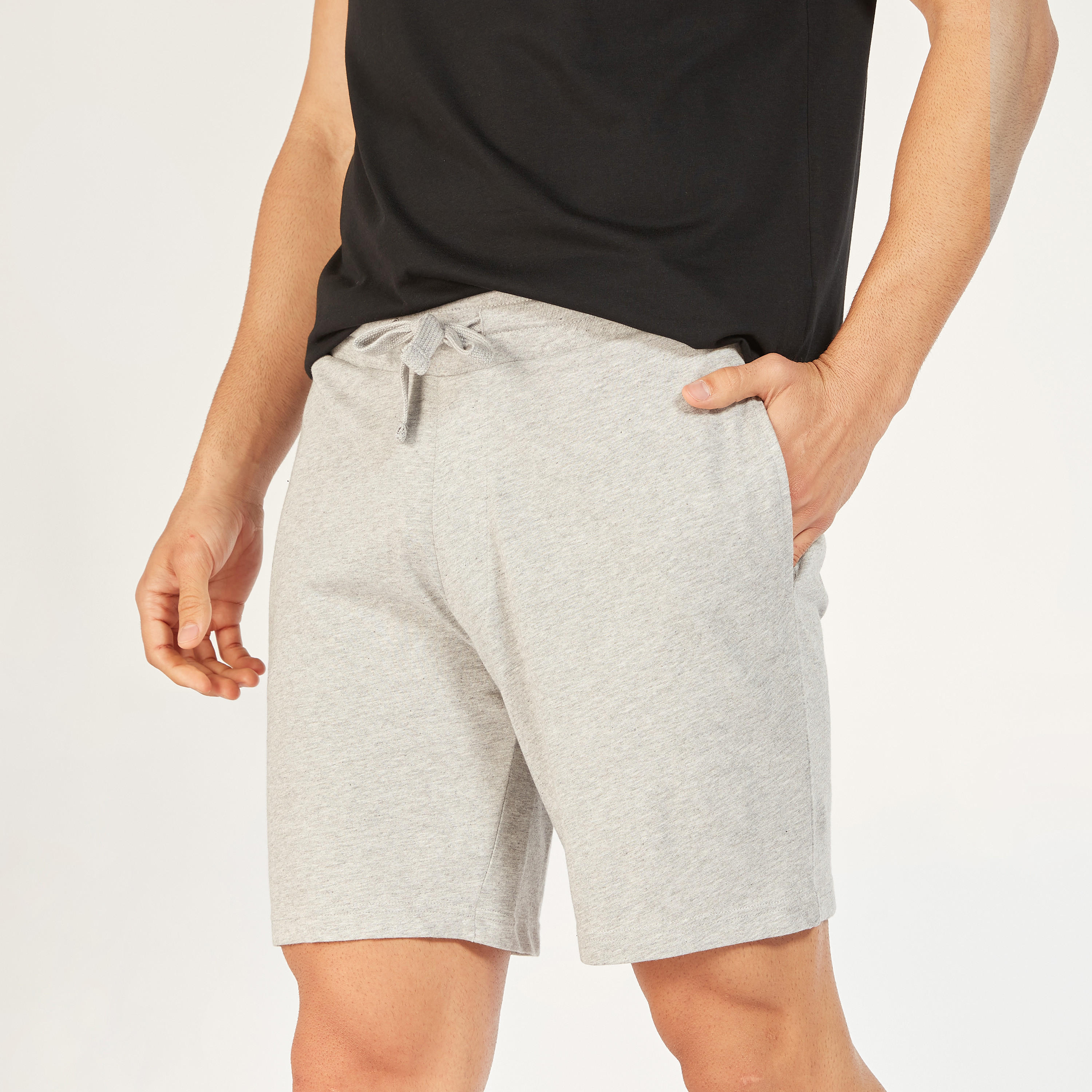 طقم شورت وتيشيرت سادة بياقة ضيقة-men-clothing-nightwear-sets-image-4
